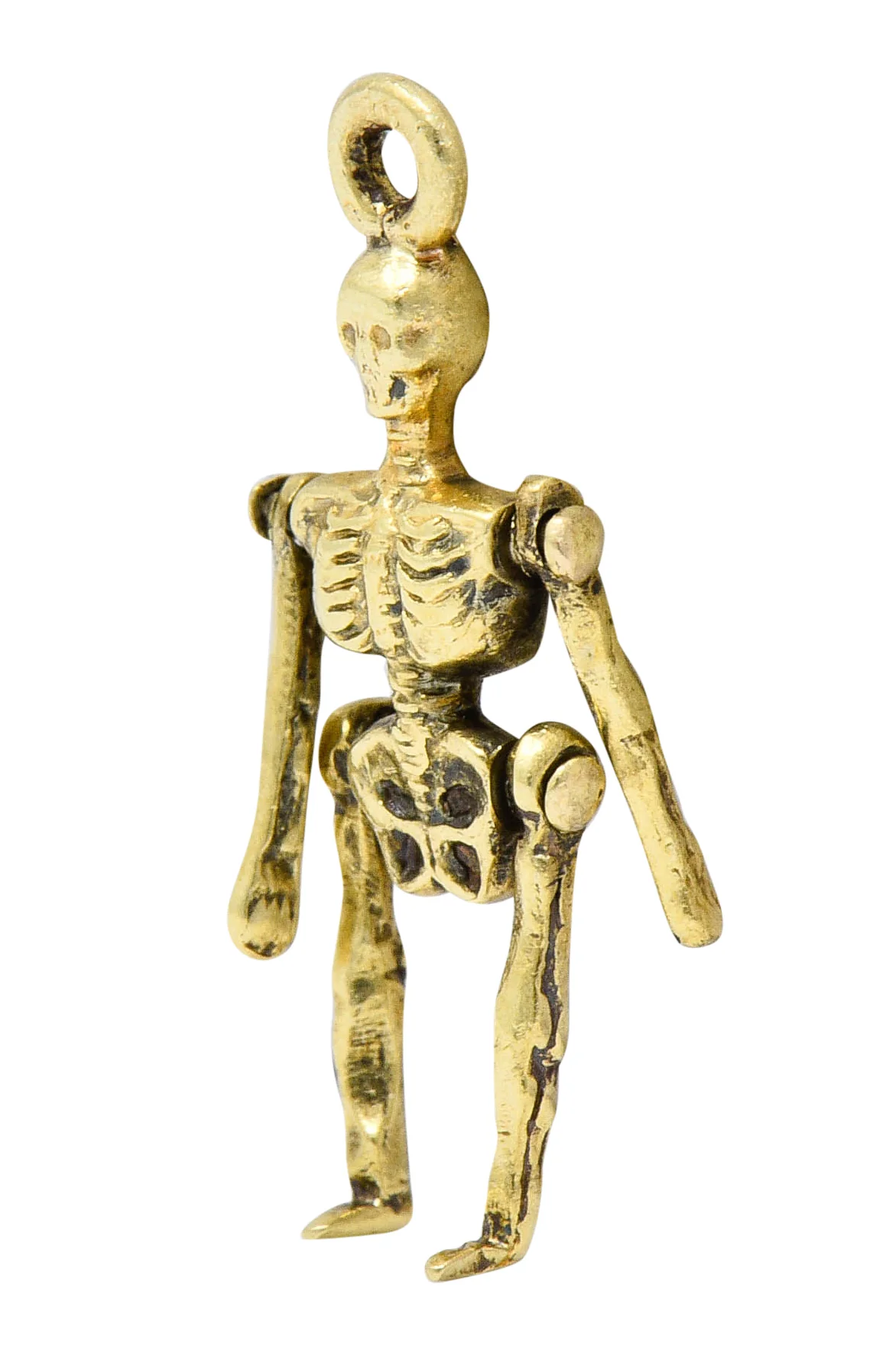 Sloan & Co. Art Nouveau 14 Karat Gold Articulated Skeleton Charm - Image 3