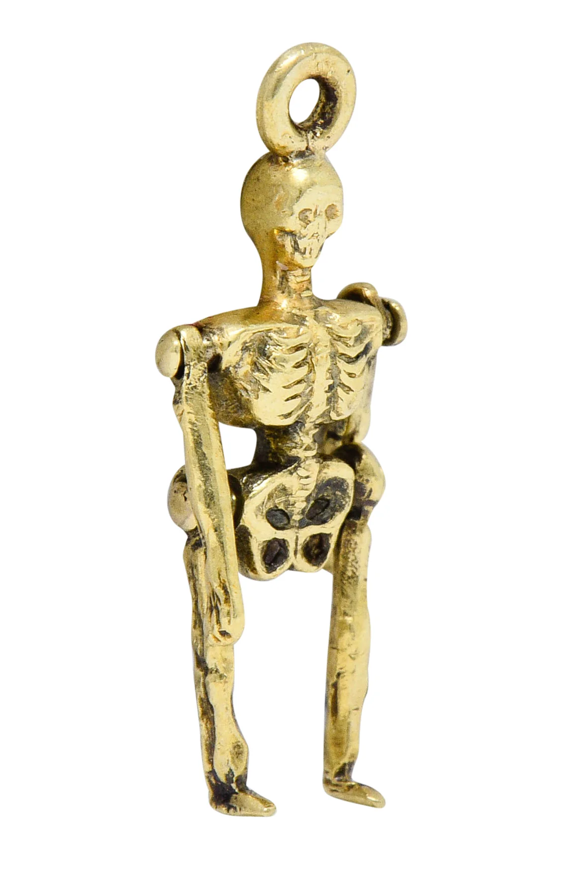 Sloan & Co. Art Nouveau 14 Karat Gold Articulated Skeleton Charm - Image 4