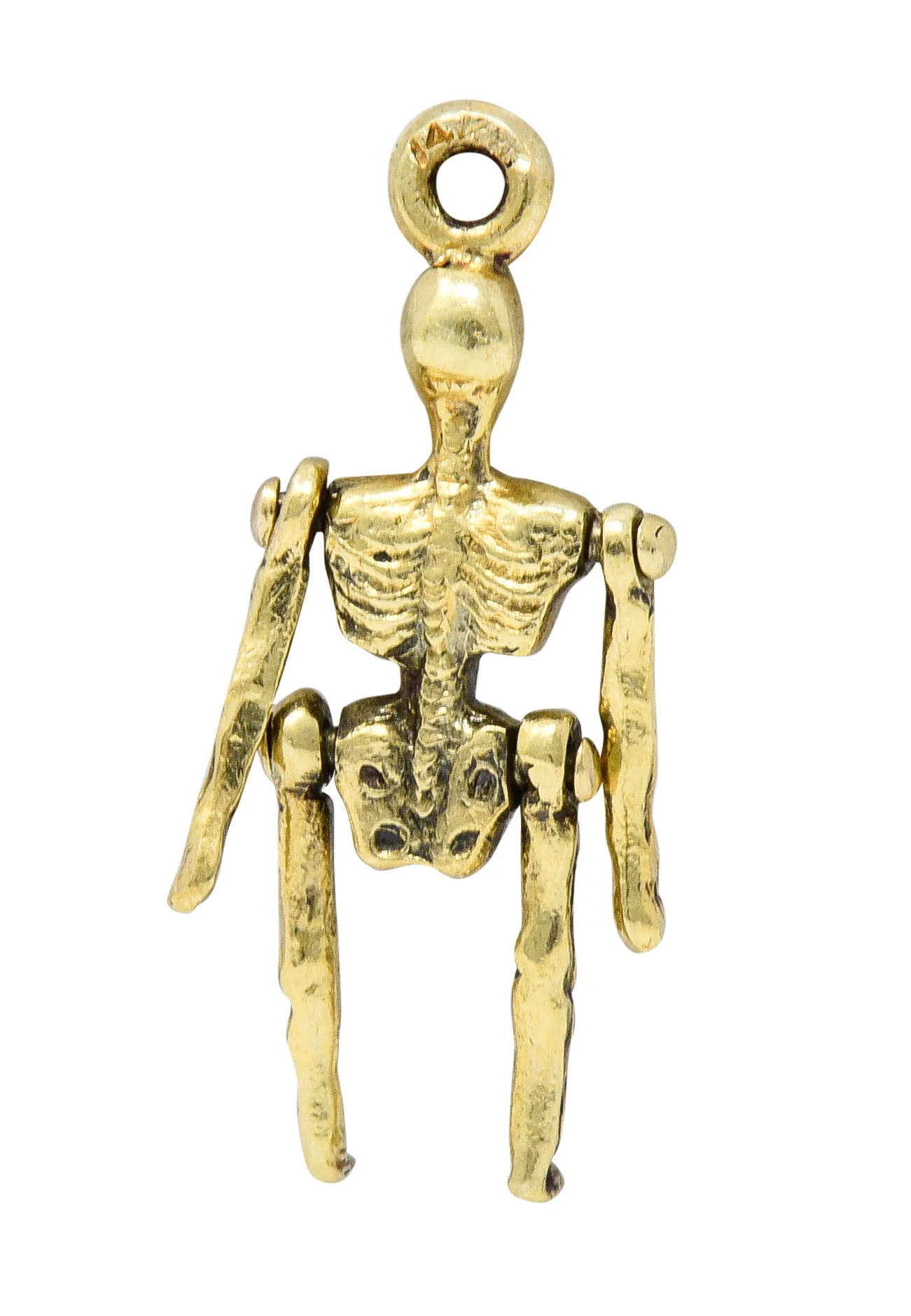 Sloan & Co. Art Nouveau 14 Karat Gold Articulated Skeleton Charm - Image 5