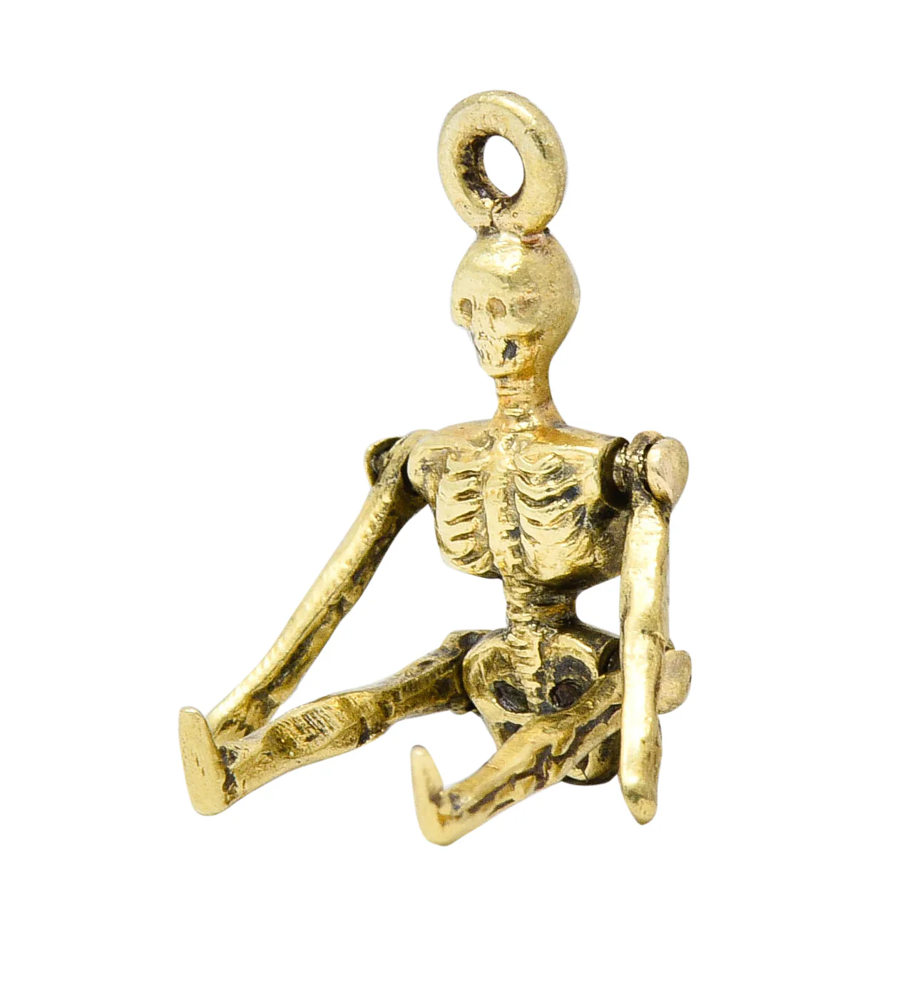 Sloan & Co. Art Nouveau 14 Karat Gold Articulated Skeleton Charm - Image 6
