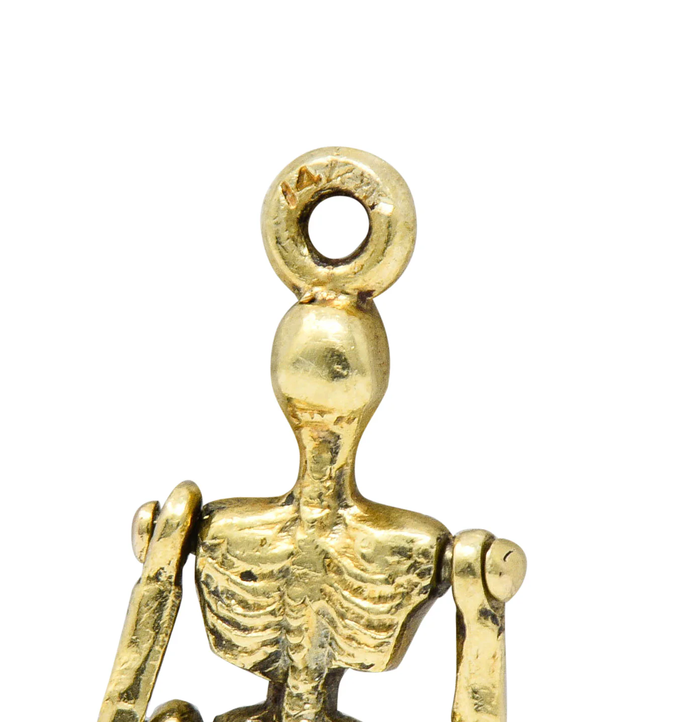 Sloan & Co. Art Nouveau 14 Karat Gold Articulated Skeleton Charm - Image 7