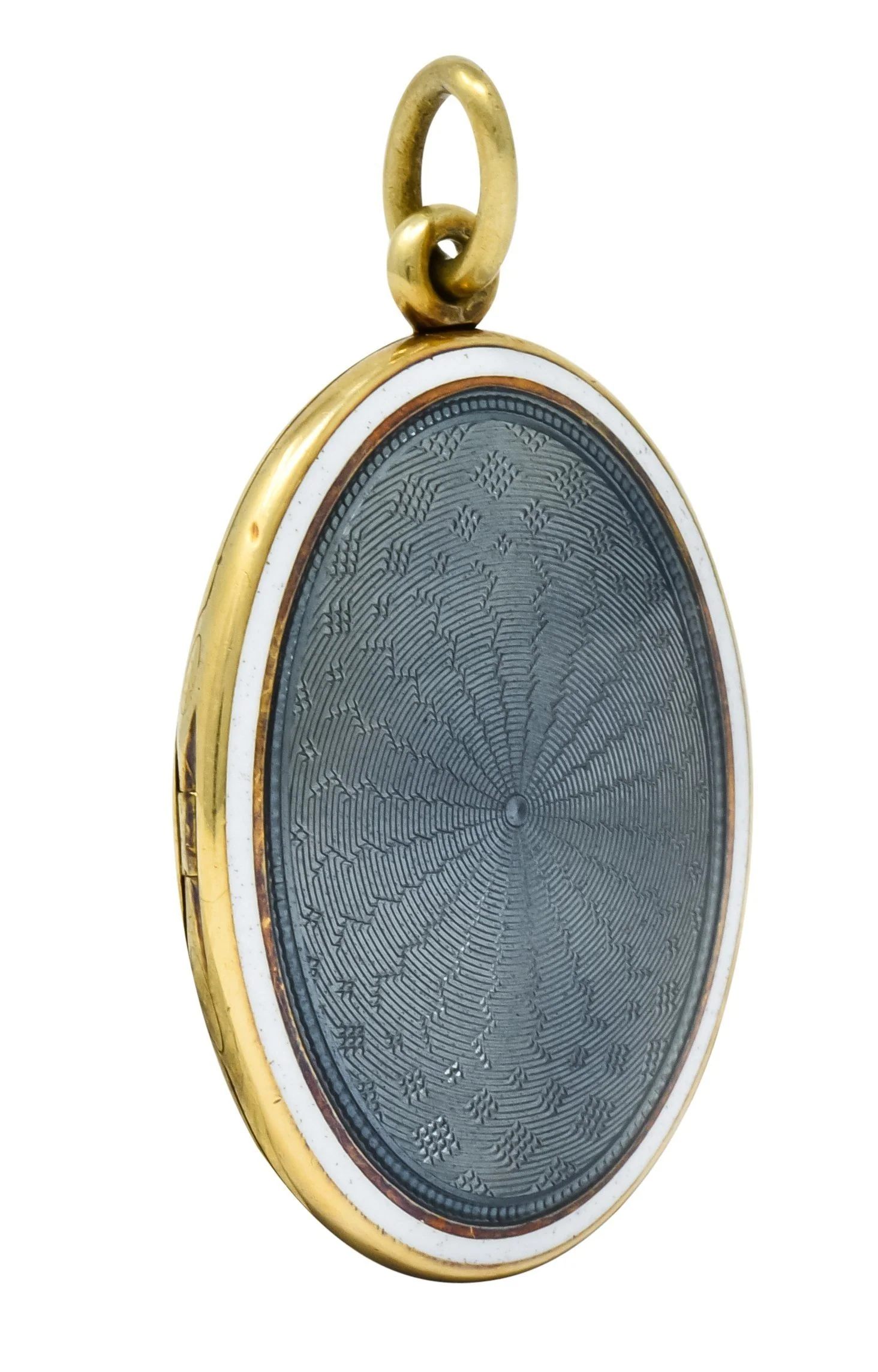Sloan & Co. Art Nouveau Enamel 14 Karat Gold Locket Circa 1915 - Image 6