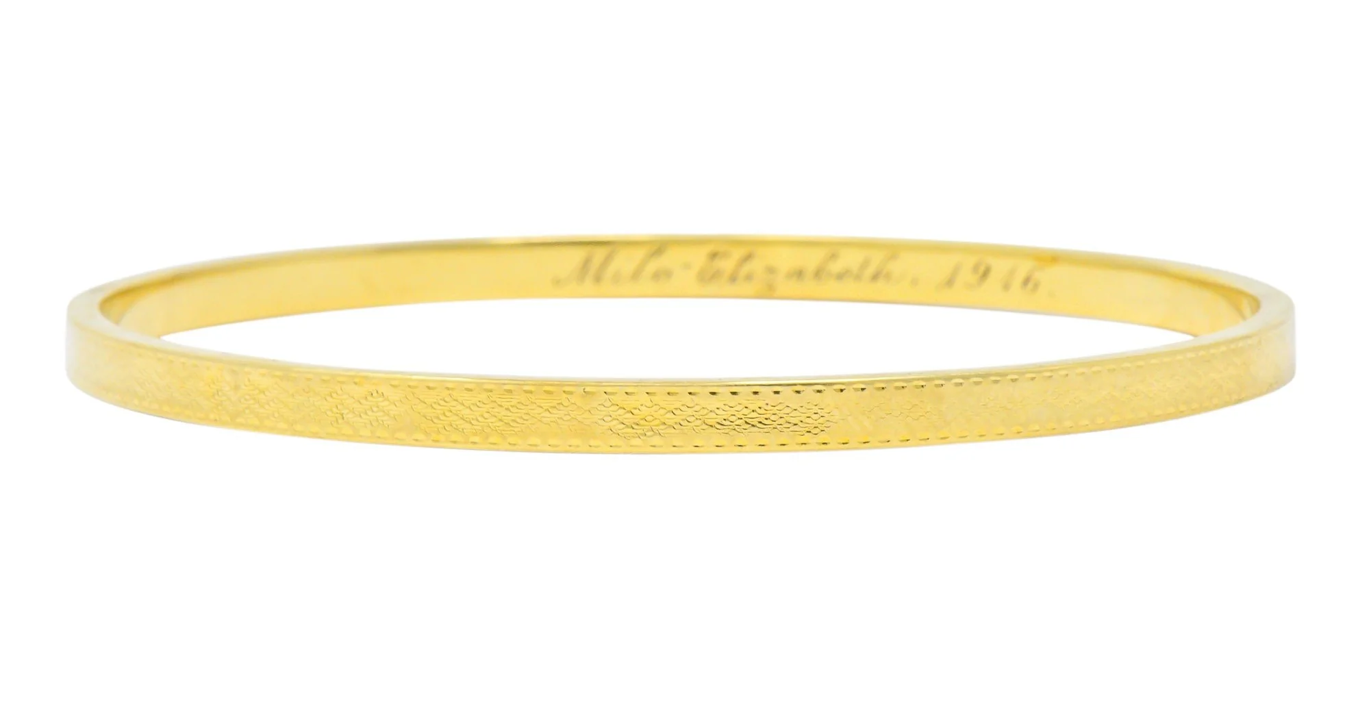 Sloan & Co. Edwardian 14 Karat Gold Bangle Bracelet - Image 2