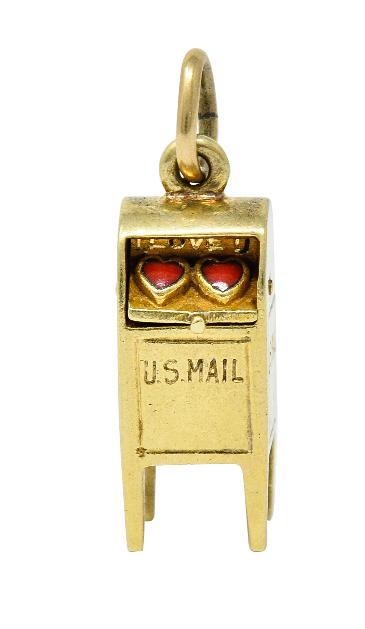 Sloan & Co. Enamel Heart 14 Karat Gold Mailbox Charm - Image 2