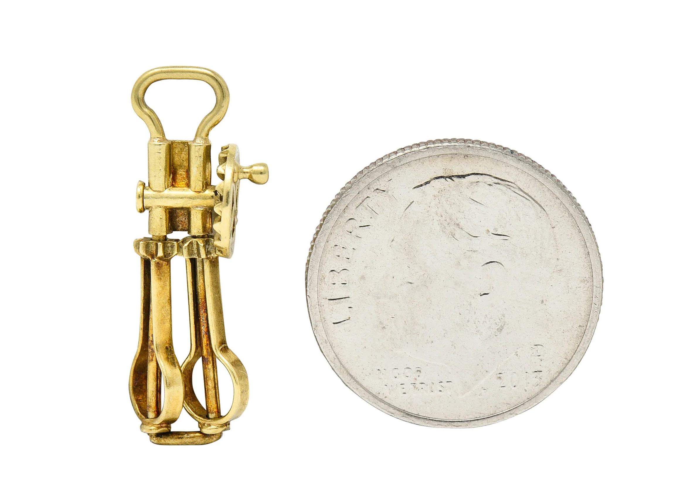 Sloan & Co. Retro 14 Karat Gold Articulated Hand Mixer Charm - Image 10
