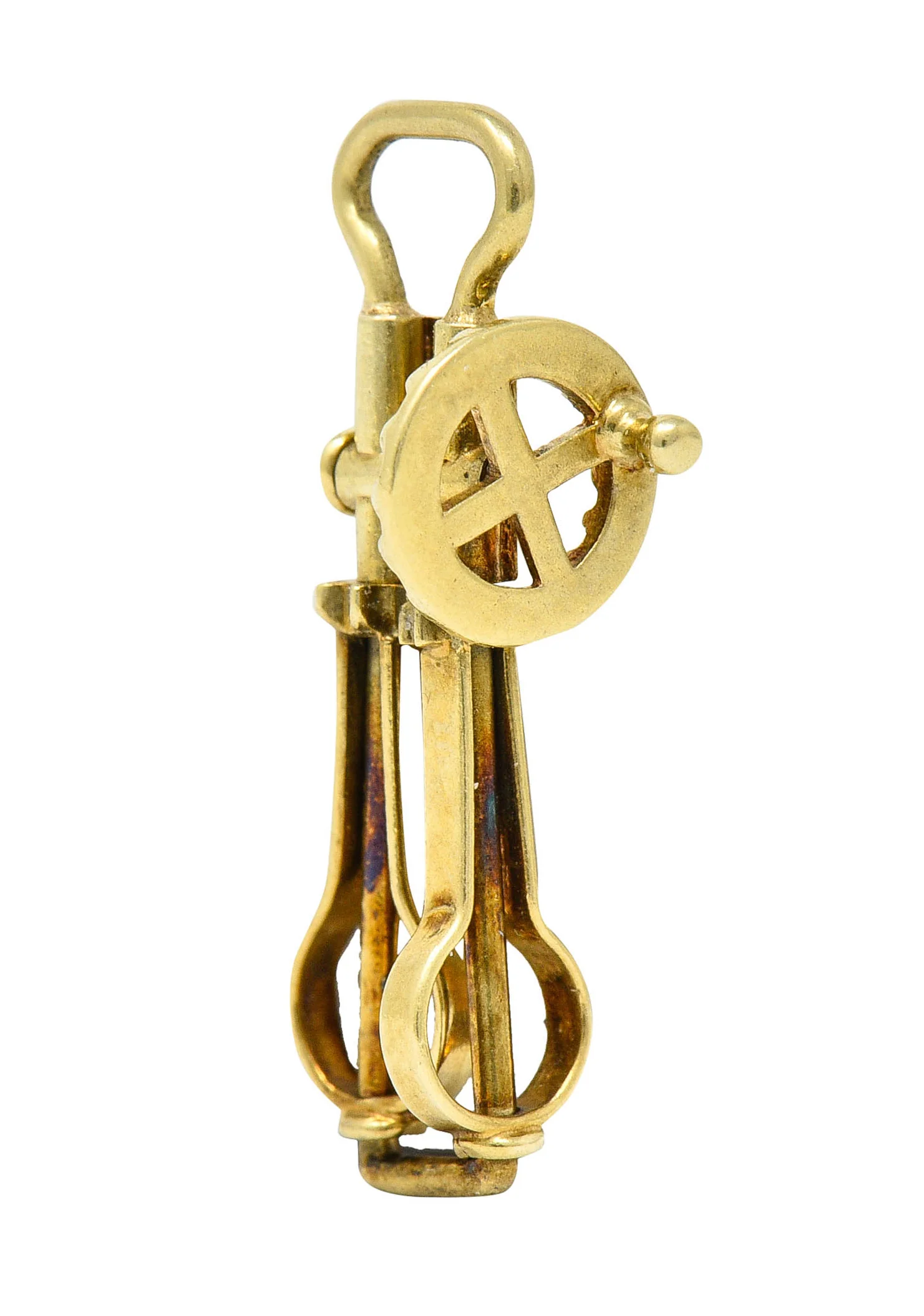 Sloan & Co. Retro 14 Karat Gold Articulated Hand Mixer Charm - Image 2