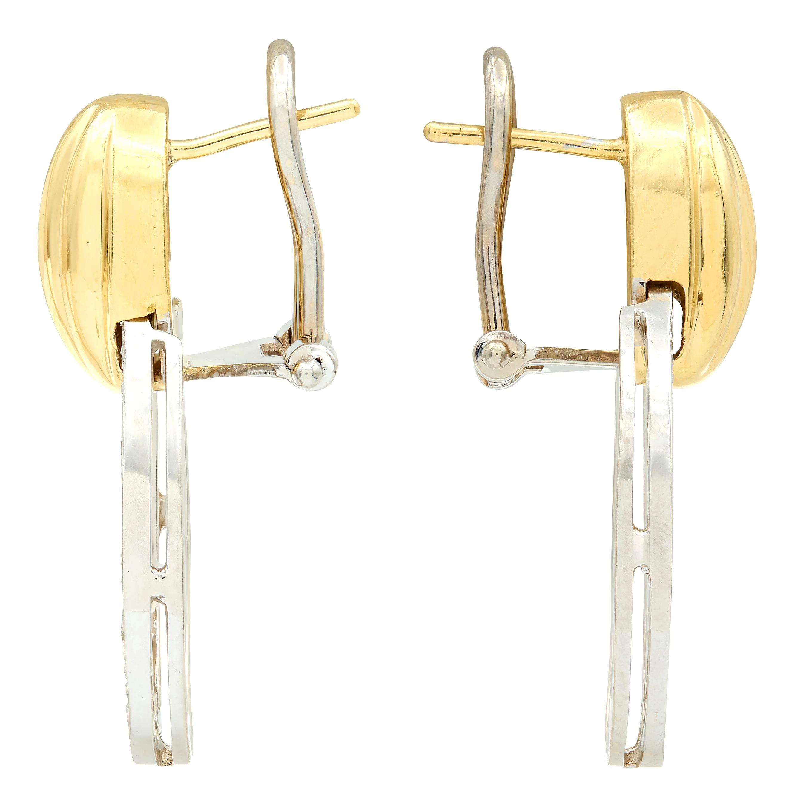 Spark 2000's Diamond 18 Karat Two-Tone Gold Door Knocker Earrings - Image 3