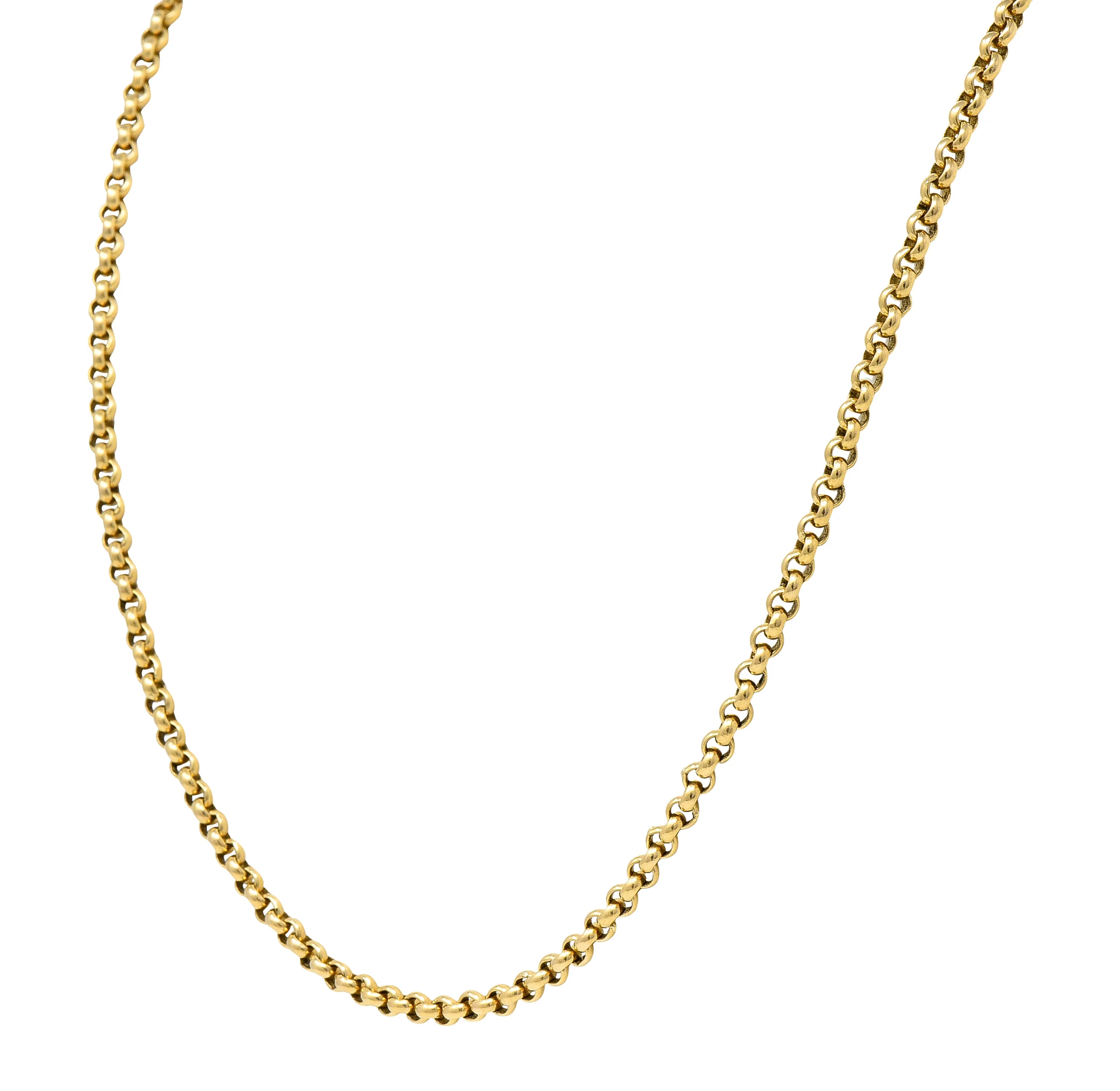 Strobell & Crane Victorian 14 Karat Yellow Gold Rolo Antique Chain - Image 4