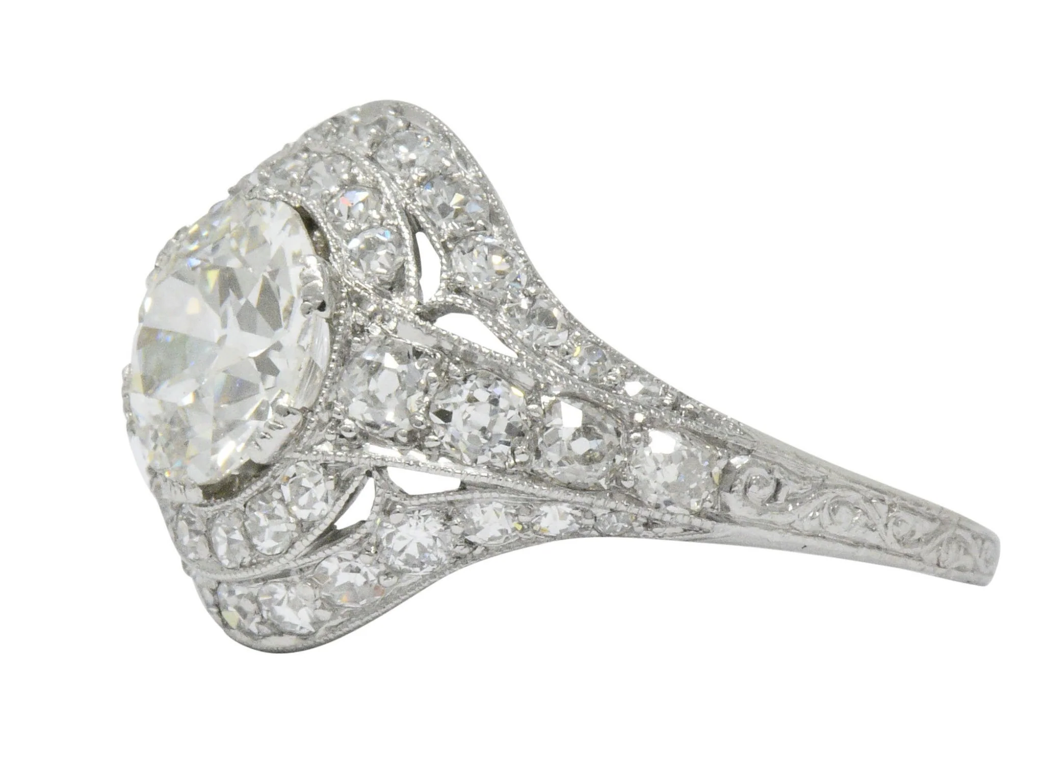 Stunning J.E. Caldwell Art Deco 2.81 CTW Diamond Engagement Ring GIA - Image 2