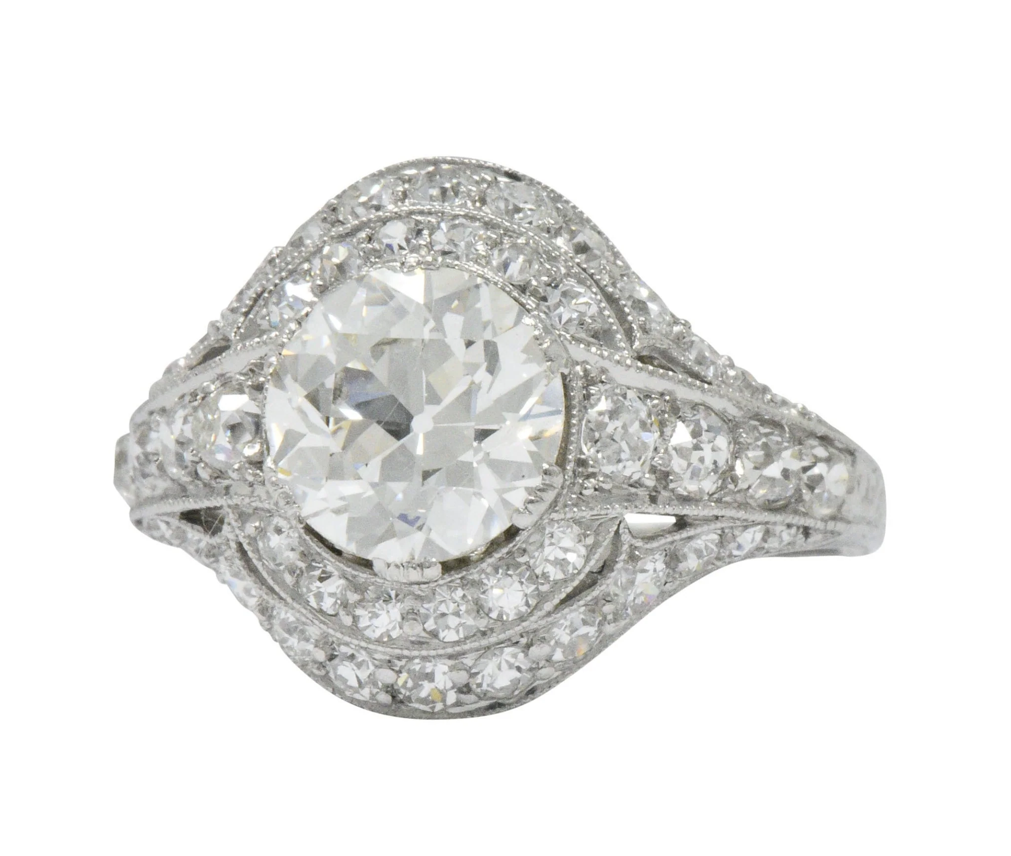 Stunning J.E. Caldwell Art Deco 2.81 CTW Diamond Engagement Ring GIA - Image 3