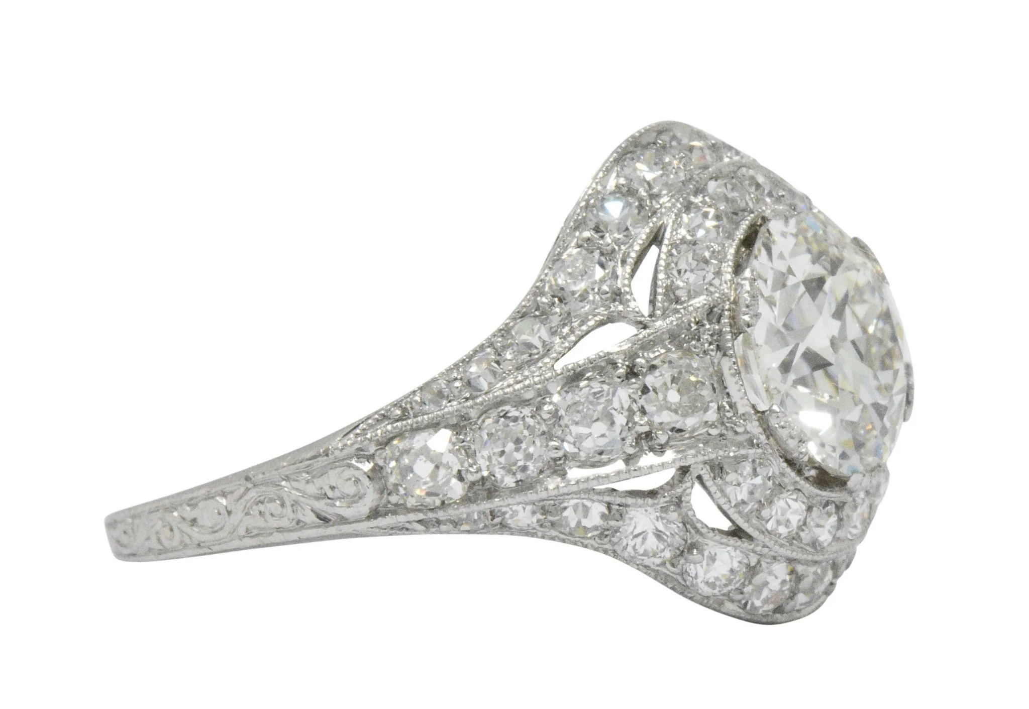 Stunning J.E. Caldwell Art Deco 2.81 CTW Diamond Engagement Ring GIA - Image 4