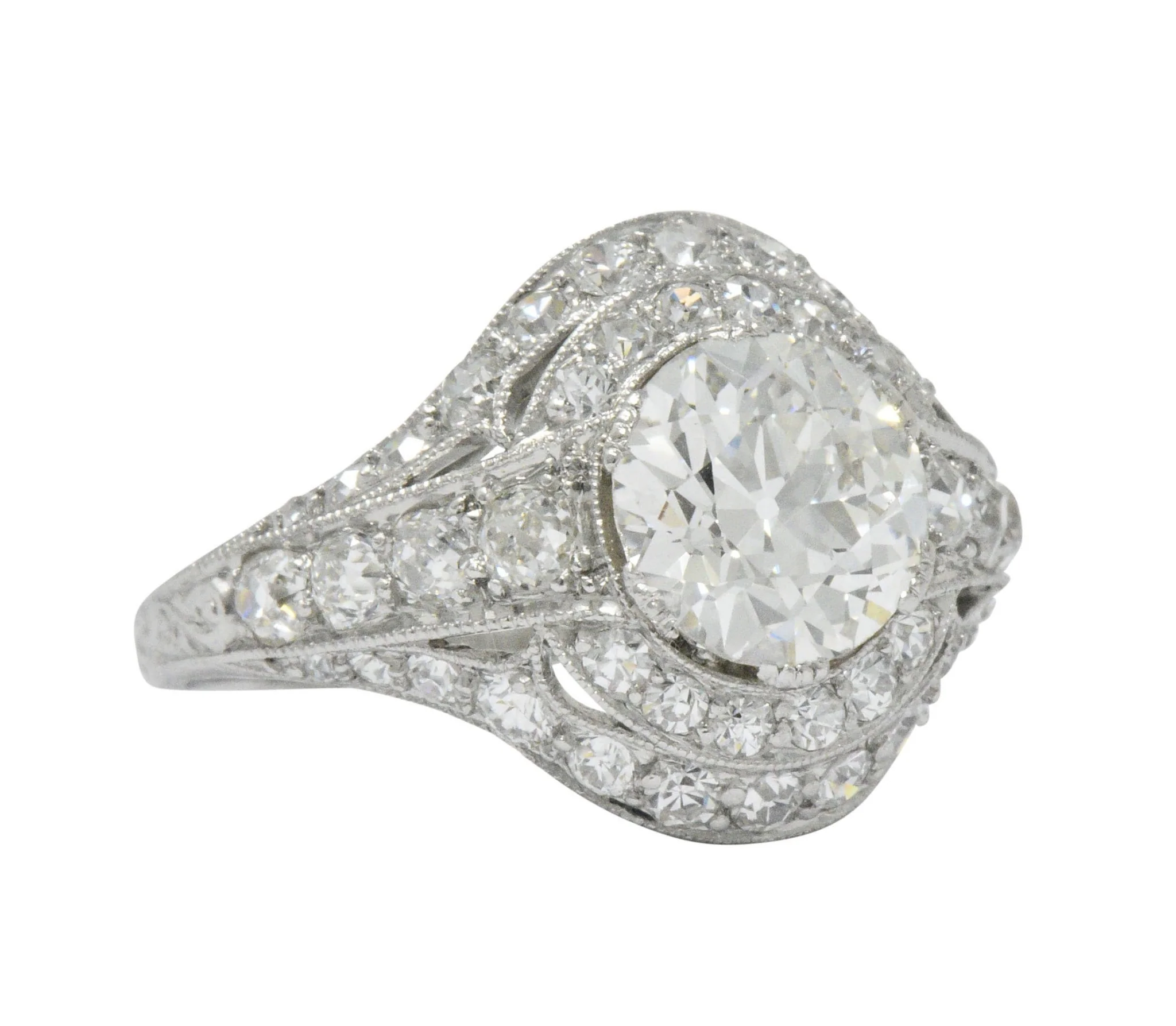 Stunning J.E. Caldwell Art Deco 2.81 CTW Diamond Engagement Ring GIA - Image 5
