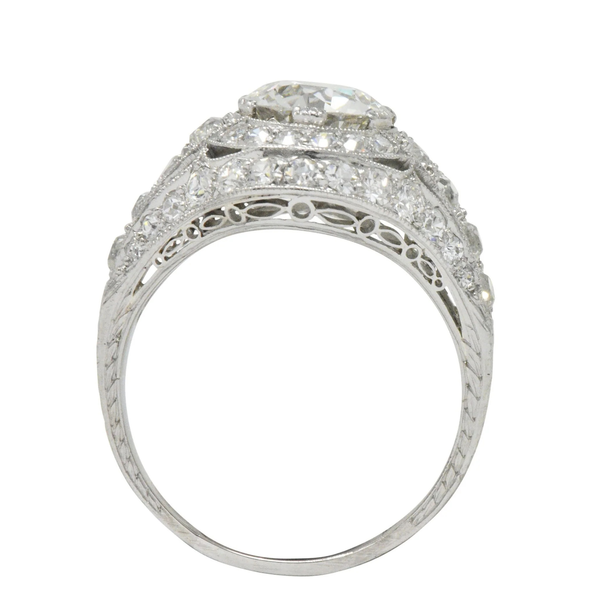 Stunning J.E. Caldwell Art Deco 2.81 CTW Diamond Engagement Ring GIA - Image 7