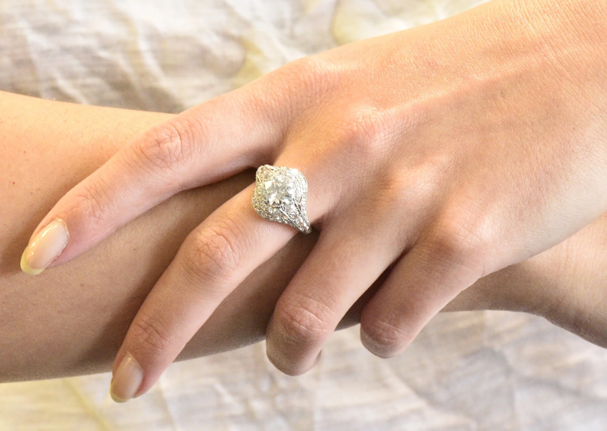 Stunning J.E. Caldwell Art Deco 2.81 CTW Diamond Engagement Ring GIA - Image 8