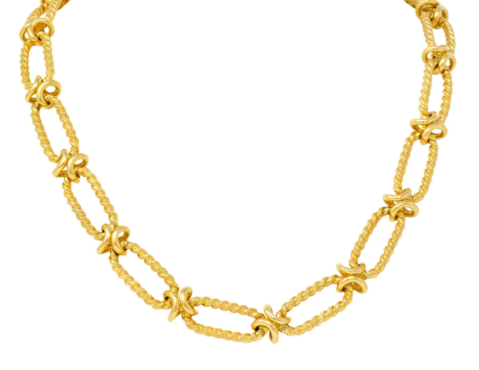 Substantial Contemporary 14 Karat Gold Necklace With Extender