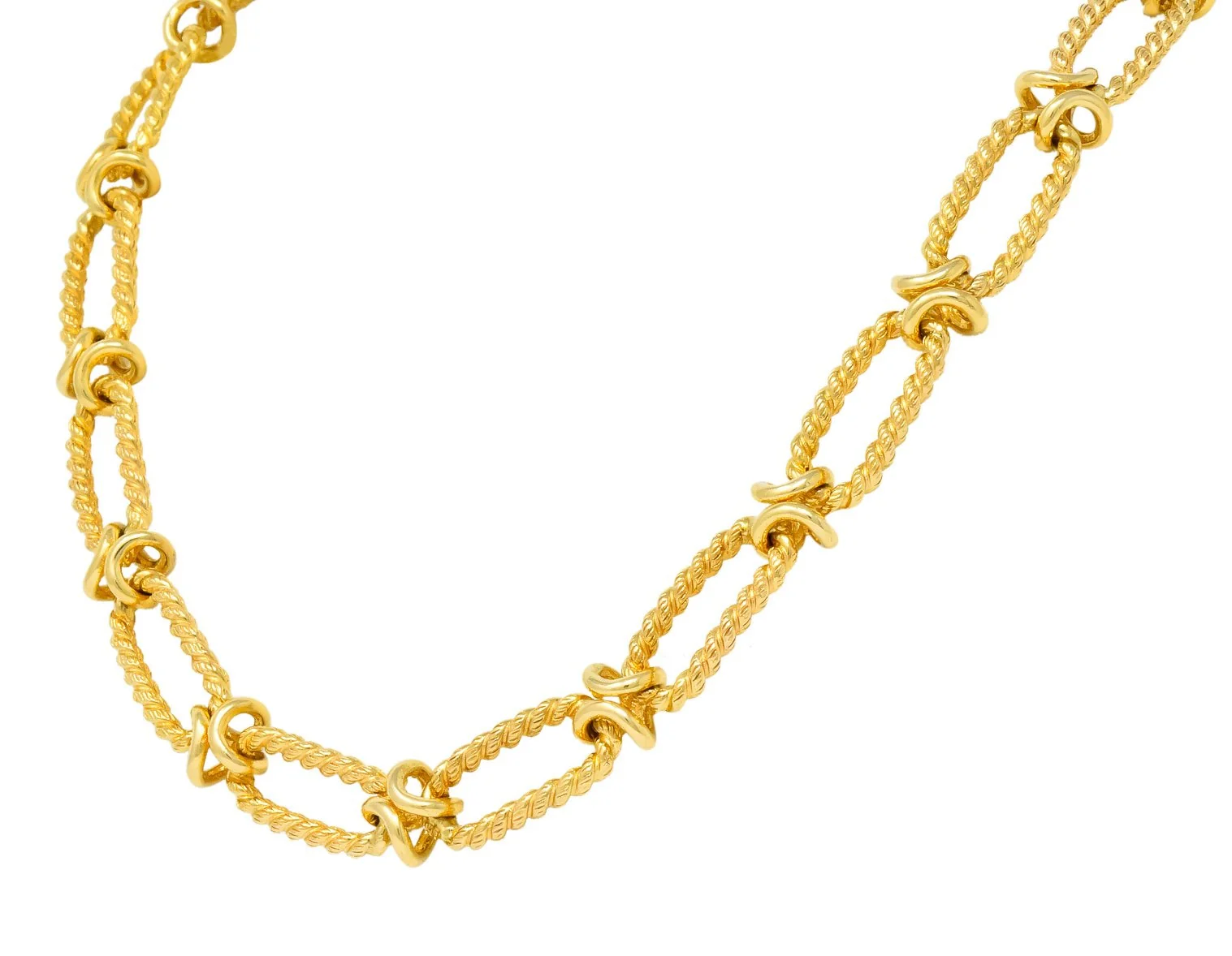 Substantial Contemporary 14 Karat Gold Necklace With Extender - Image 2