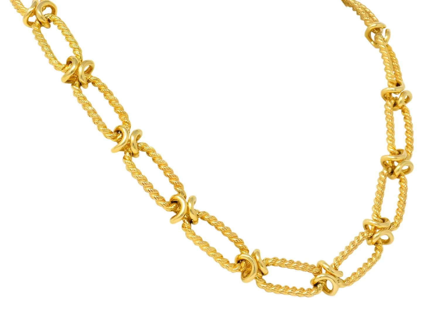 Substantial Contemporary 14 Karat Gold Necklace With Extender - Image 3
