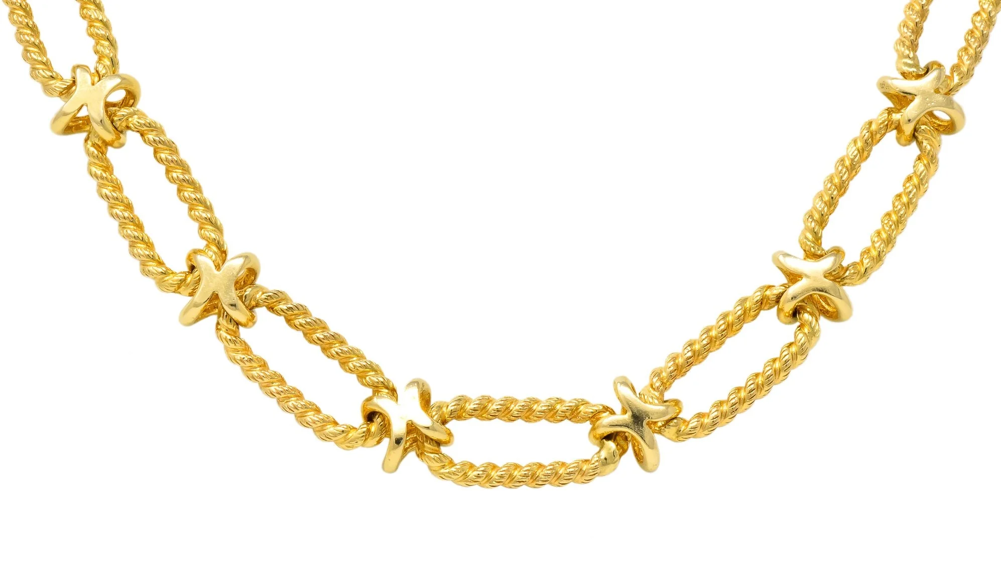 Substantial Contemporary 14 Karat Gold Necklace With Extender - Image 4
