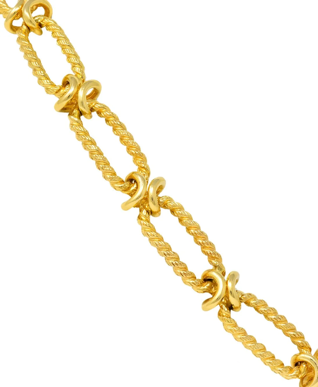 Substantial Contemporary 14 Karat Gold Necklace With Extender - Image 5