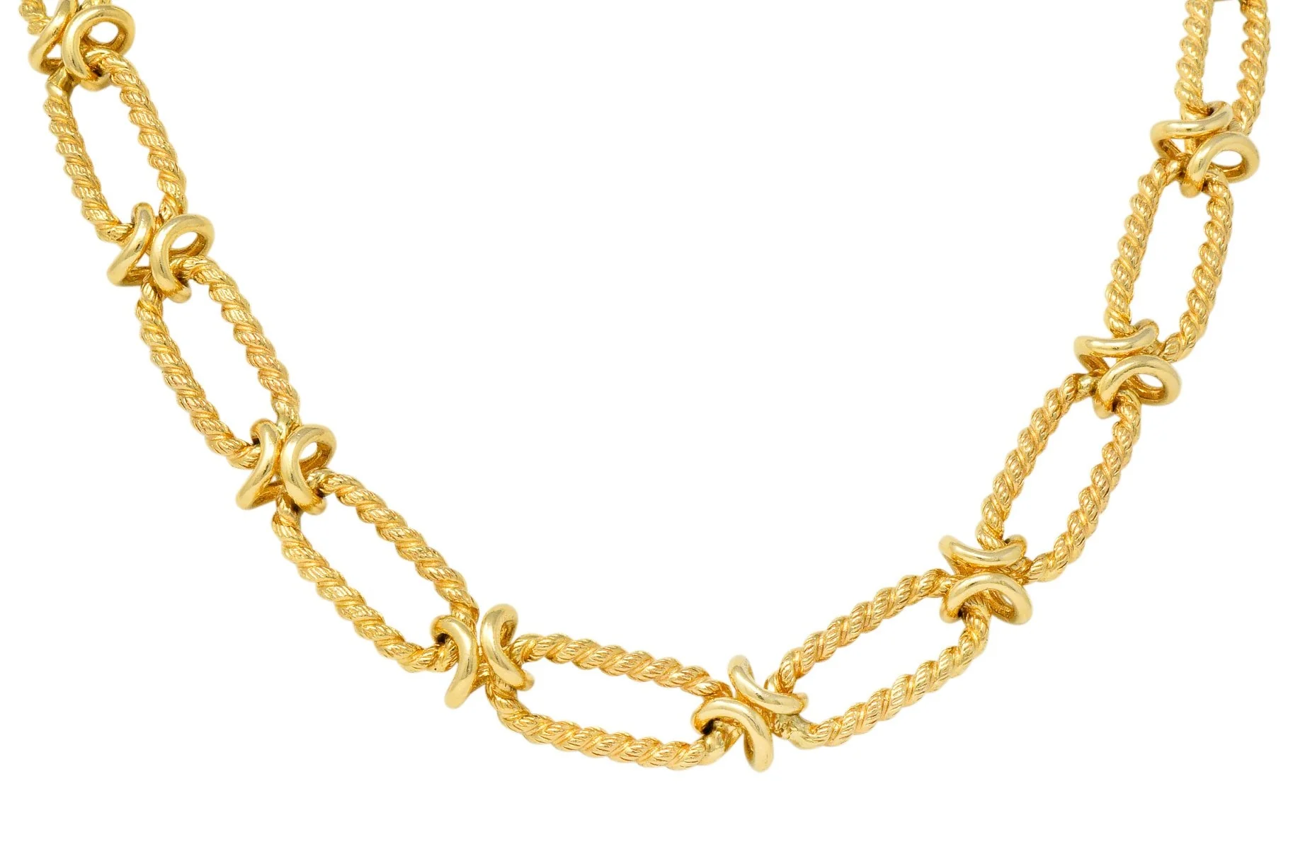 Substantial Contemporary 14 Karat Gold Necklace With Extender - Image 7