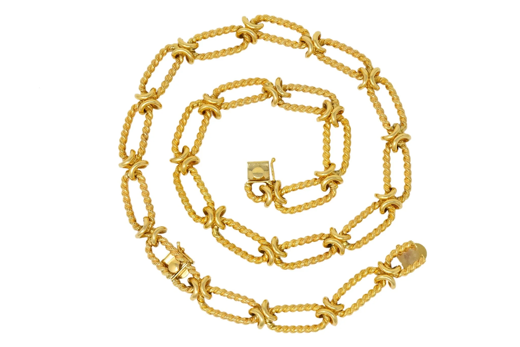 Substantial Contemporary 14 Karat Gold Necklace With Extender - Image 8