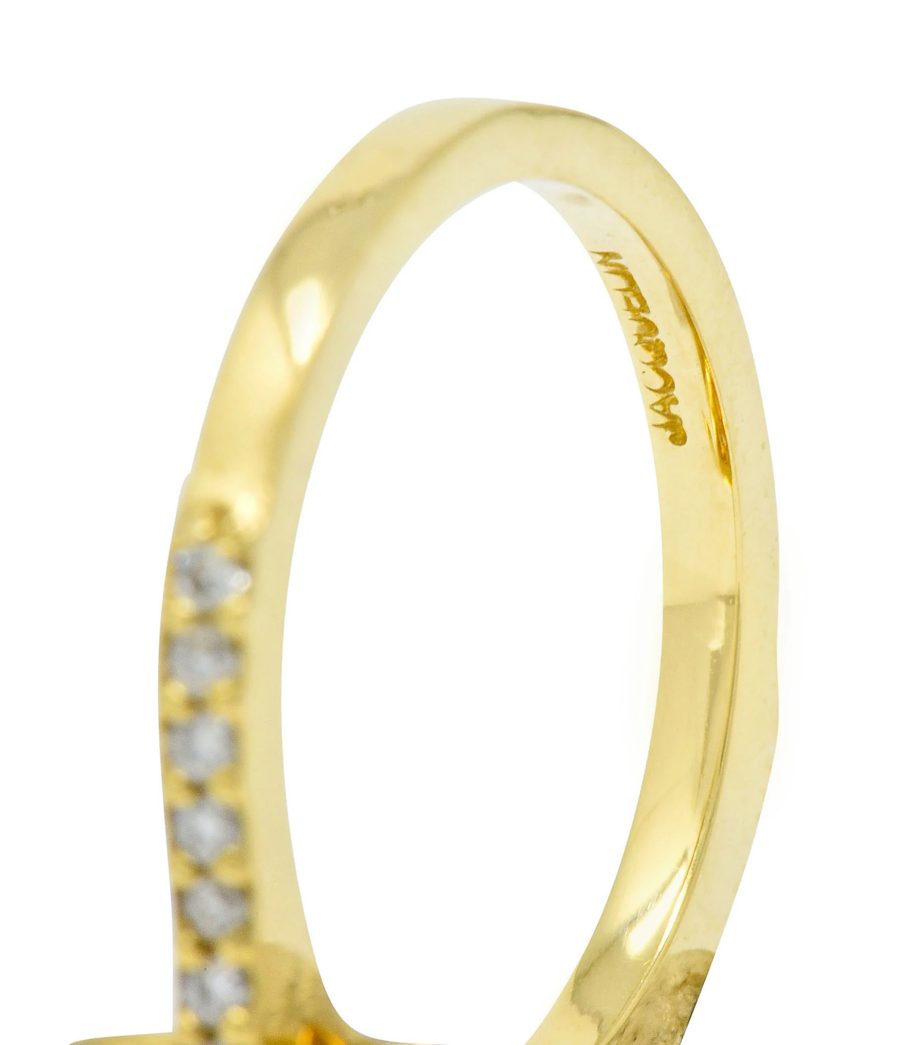 Sunny Citrine Diamond 18 Karat Gold Cocktail Ring - Image 12