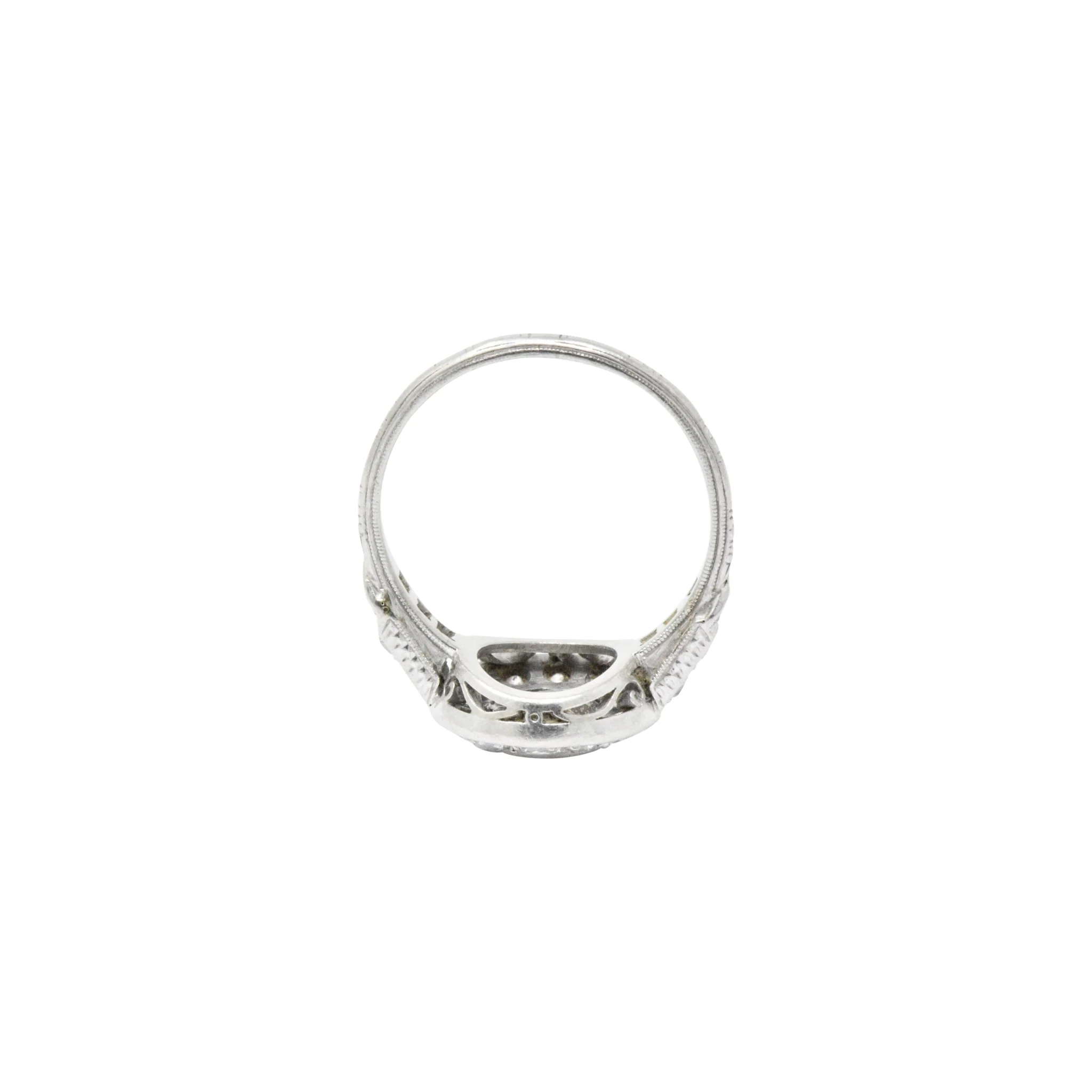 Superb Art Deco 1.02 CTW Diamond 14K White Gold Cluster Engagement Ring - Image 5