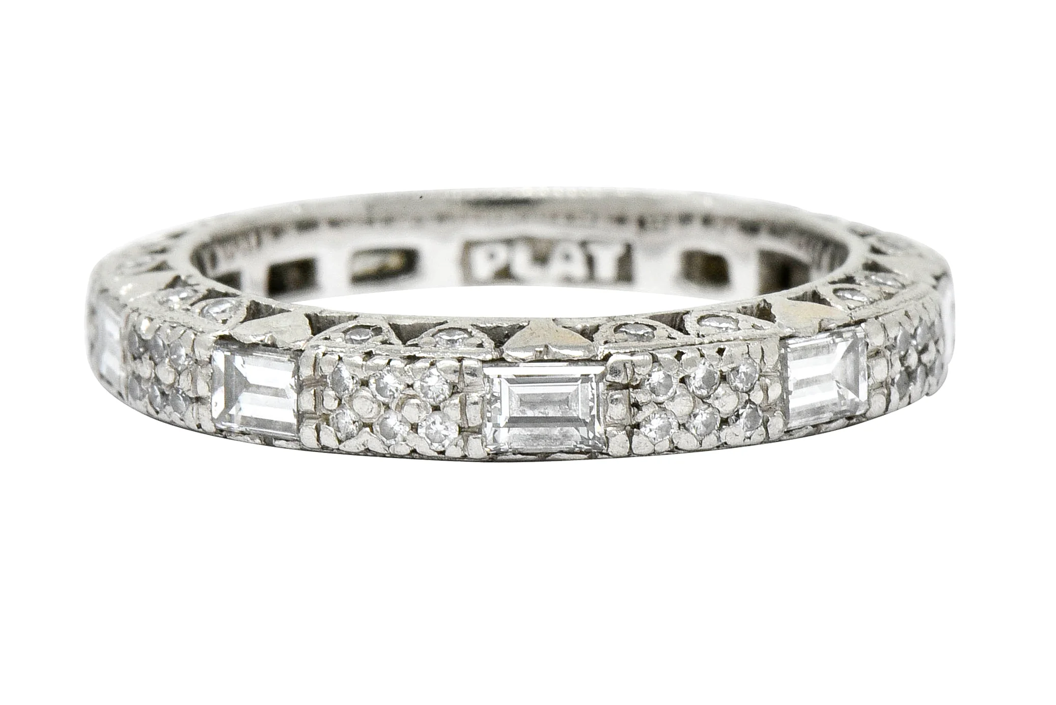 Tacori 1.45 CTW Diamond Platinum Pave Heart Eternity Stacking Band - Image 7