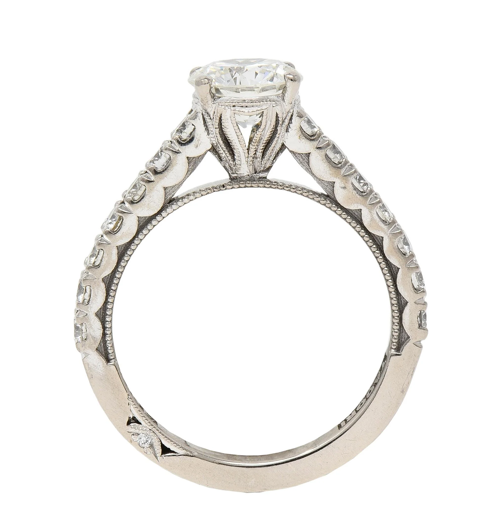 Tacori 1.71 CTW Round Brilliant Diamond 18 Karat White Gold Engagement Ring GIA - Image 2