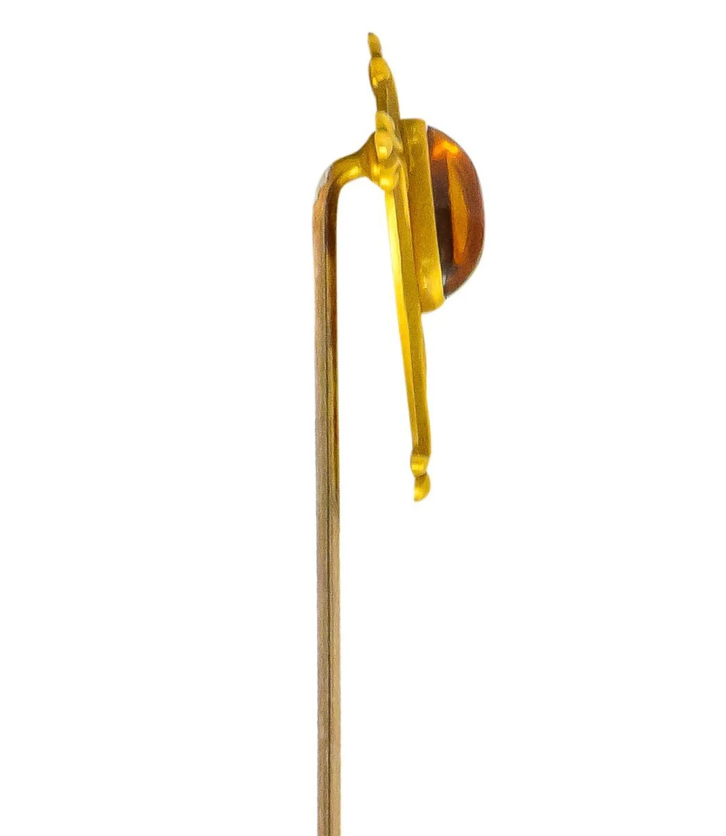 Taylor & Co. Inc. Art Nouveau Citrine 10 Karat Gold Stickpin - Image 5