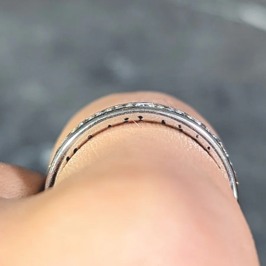 Tessler & Weiss Mid-Century 1.45 CTW Diamond 14 Karat White Gold Vintage Eternity Band Ring - Image 10
