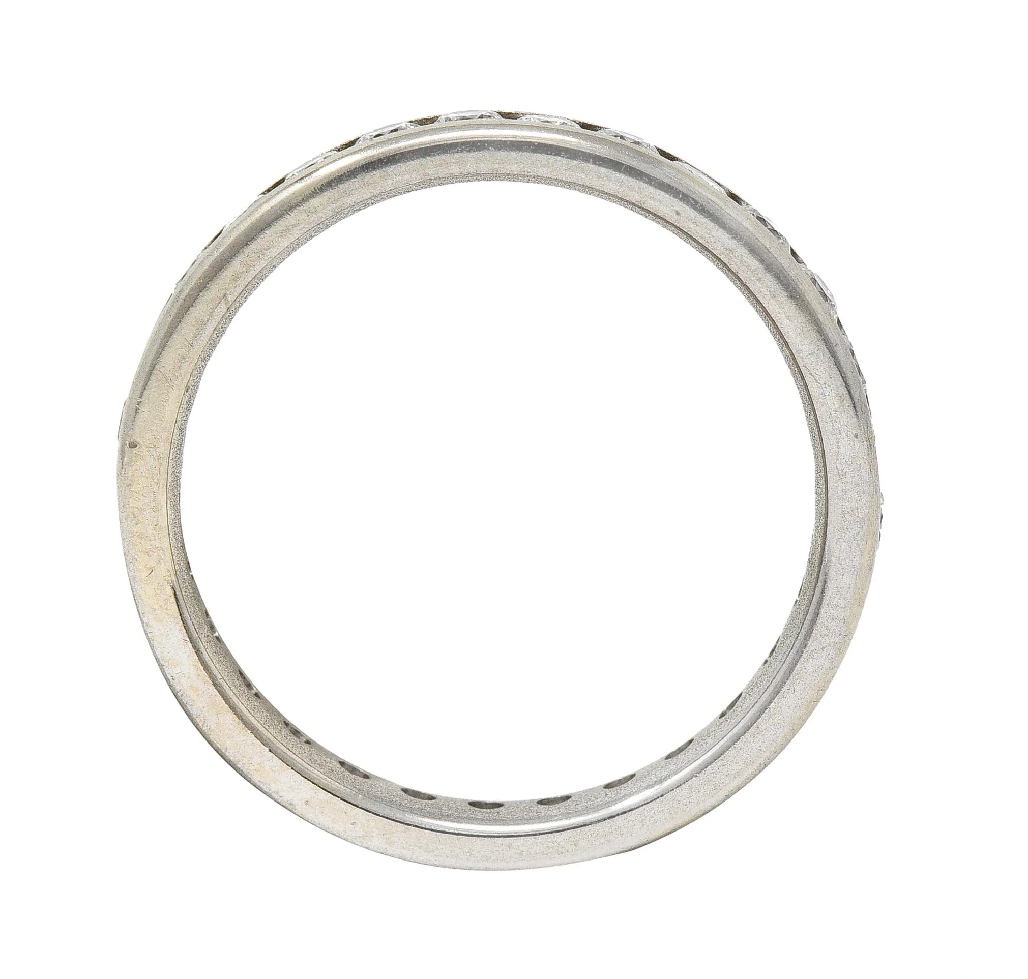 Tessler & Weiss Mid-Century 1.45 CTW Diamond 14 Karat White Gold Vintage Eternity Band Ring - Image 6