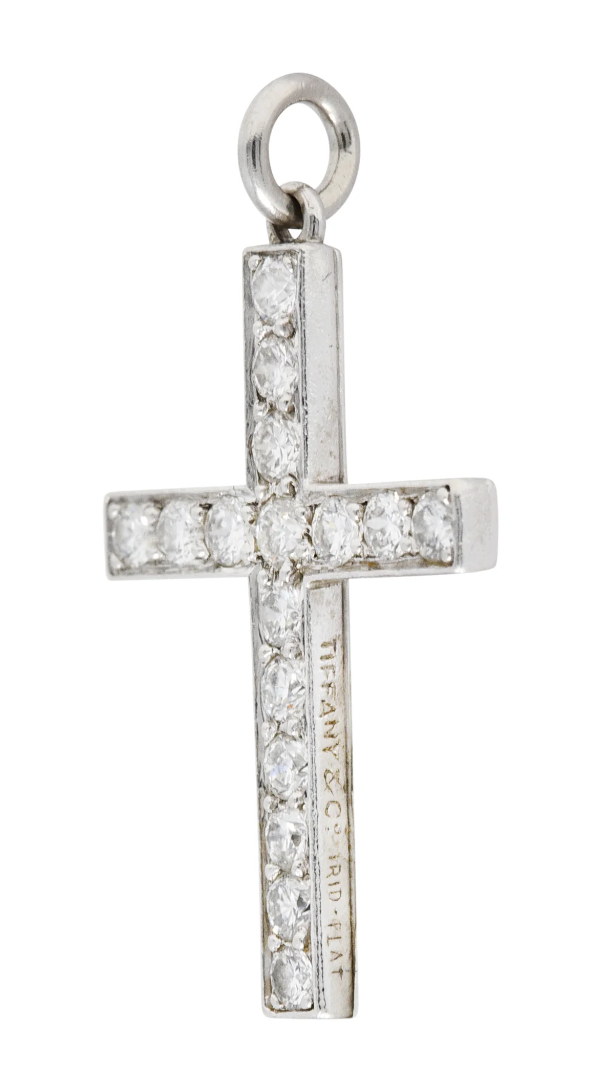 Tiffany & Co. 0.50 CTW Diamond Platinum Unisex Cross Pendant Circa 1950 - Image 6