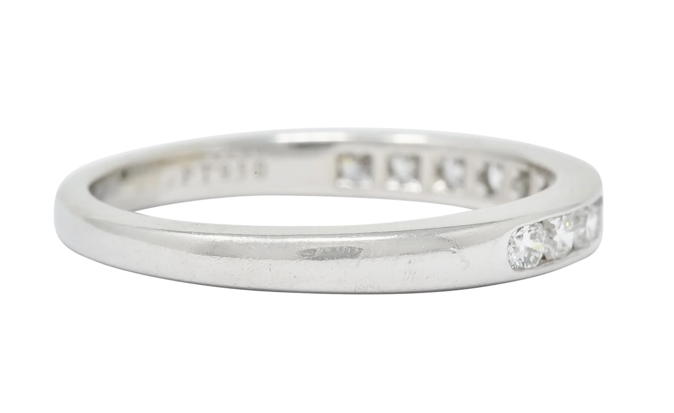 Tiffany & Co. 0.55 CTW Diamond Platinum Anniversary Channel Band Ring - Image 3