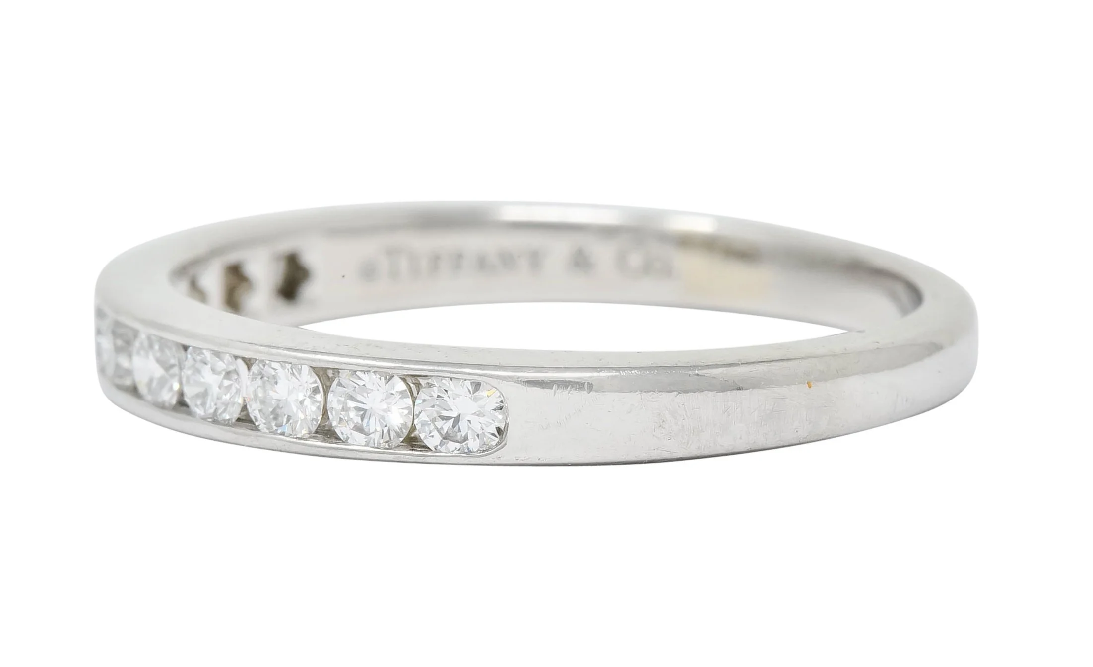 Tiffany & Co. 0.55 CTW Diamond Platinum Anniversary Channel Band Ring - Image 5