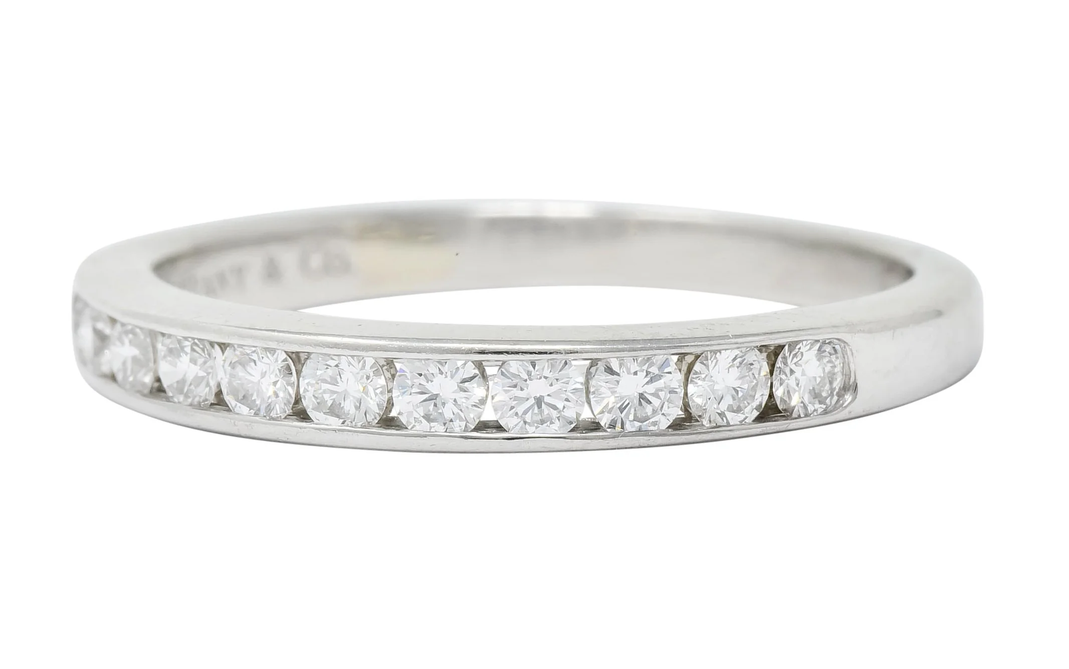 Tiffany & Co. 0.55 CTW Diamond Platinum Anniversary Channel Band Ring - Image 6
