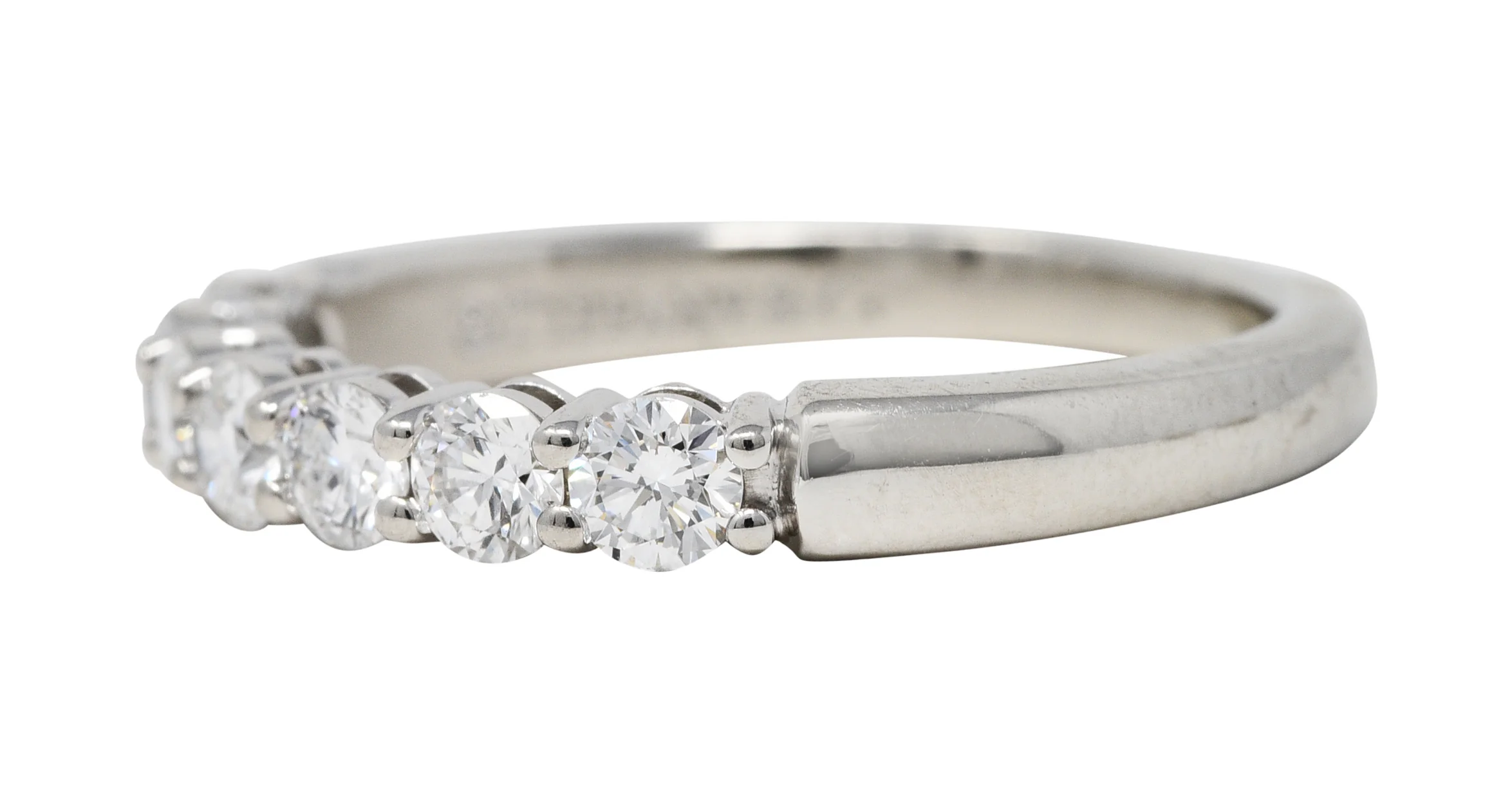 Tiffany & Co. 0.55 CTW Diamond Platinum Wedding Band Ring - Image 6
