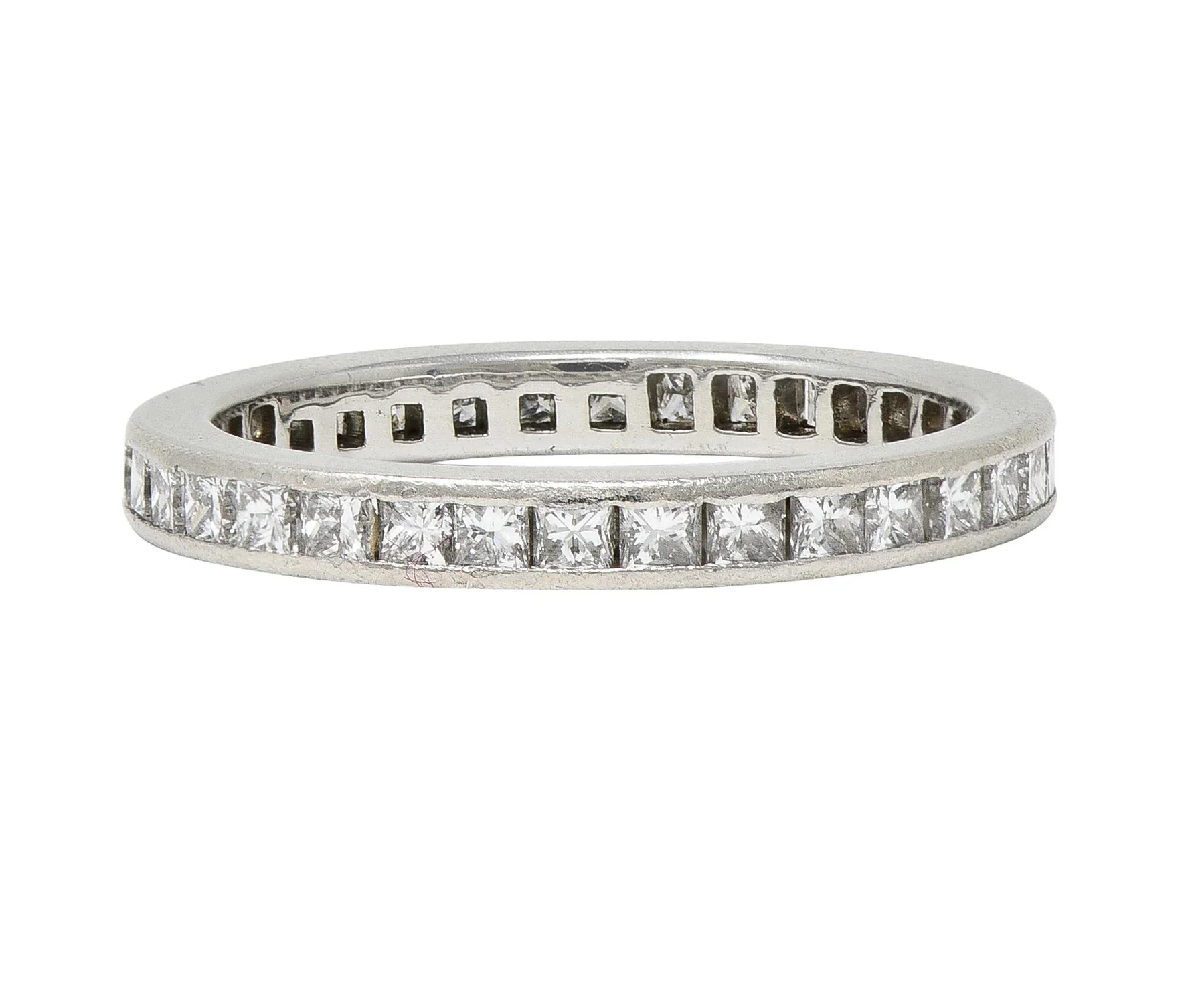 Tiffany & Co. 0.78 CTW Princess Cut Diamond Platinum Eternity Channel Band Ring - Image 7