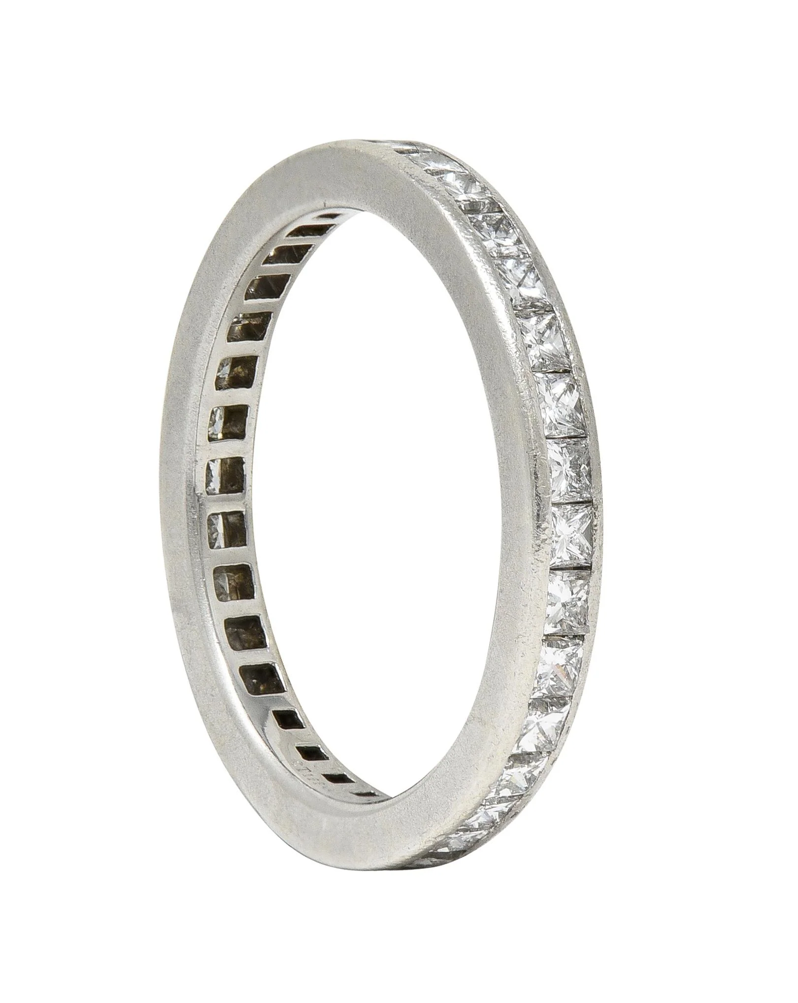 Tiffany & Co. 0.78 CTW Princess Cut Diamond Platinum Eternity Channel Band Ring - Image 8