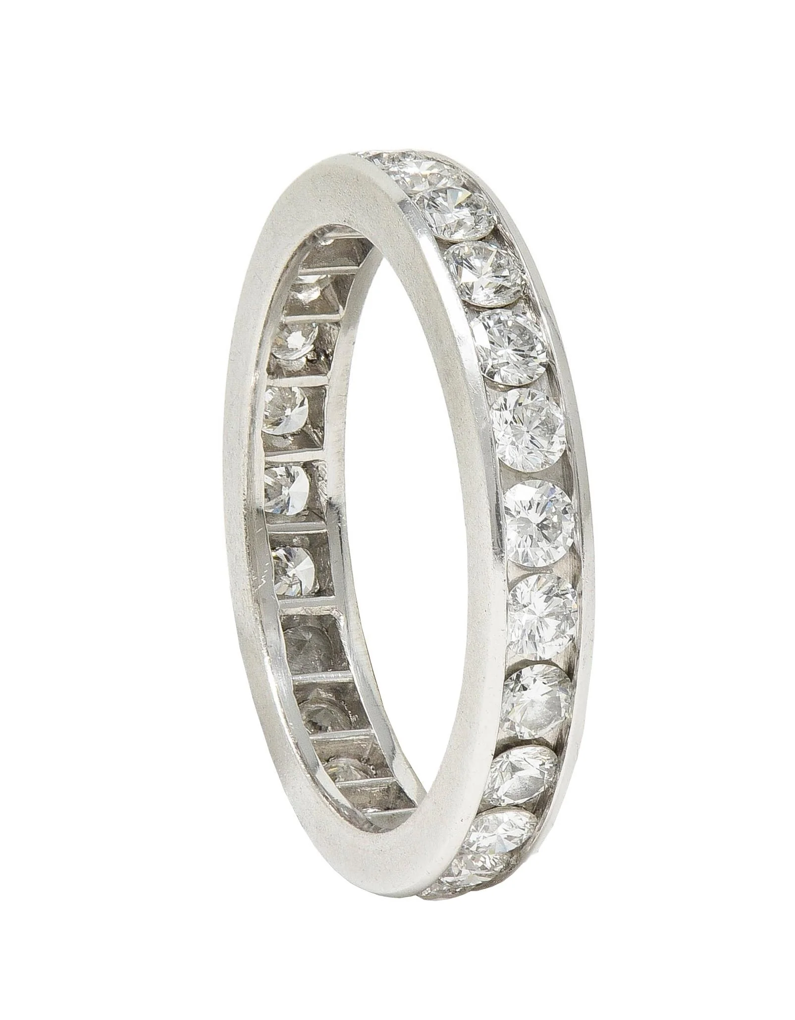 Tiffany & Co. 1.00 CTW Diamond Platinum Eternity Contemporary Wedding Band Ring - Image 8