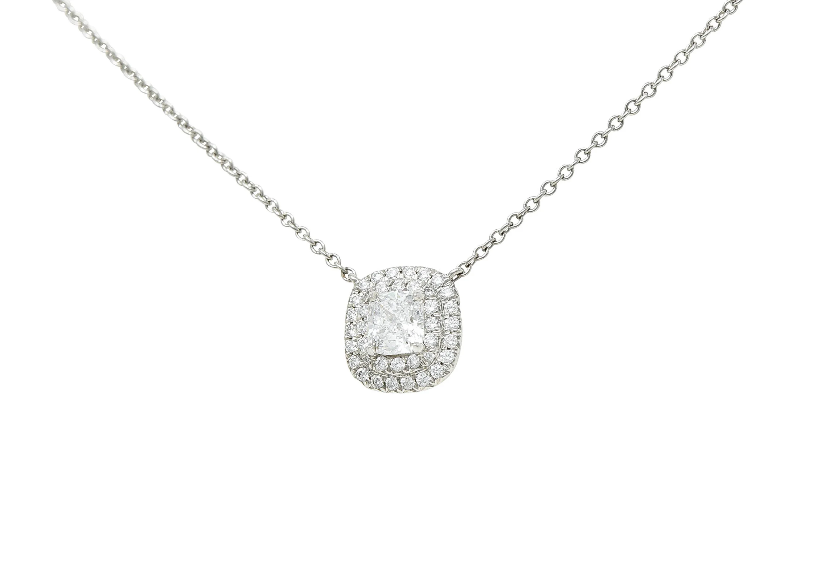 Tiffany & Co. 1.00 CTW Diamond Platinum Soleste Station Necklace - Image 10