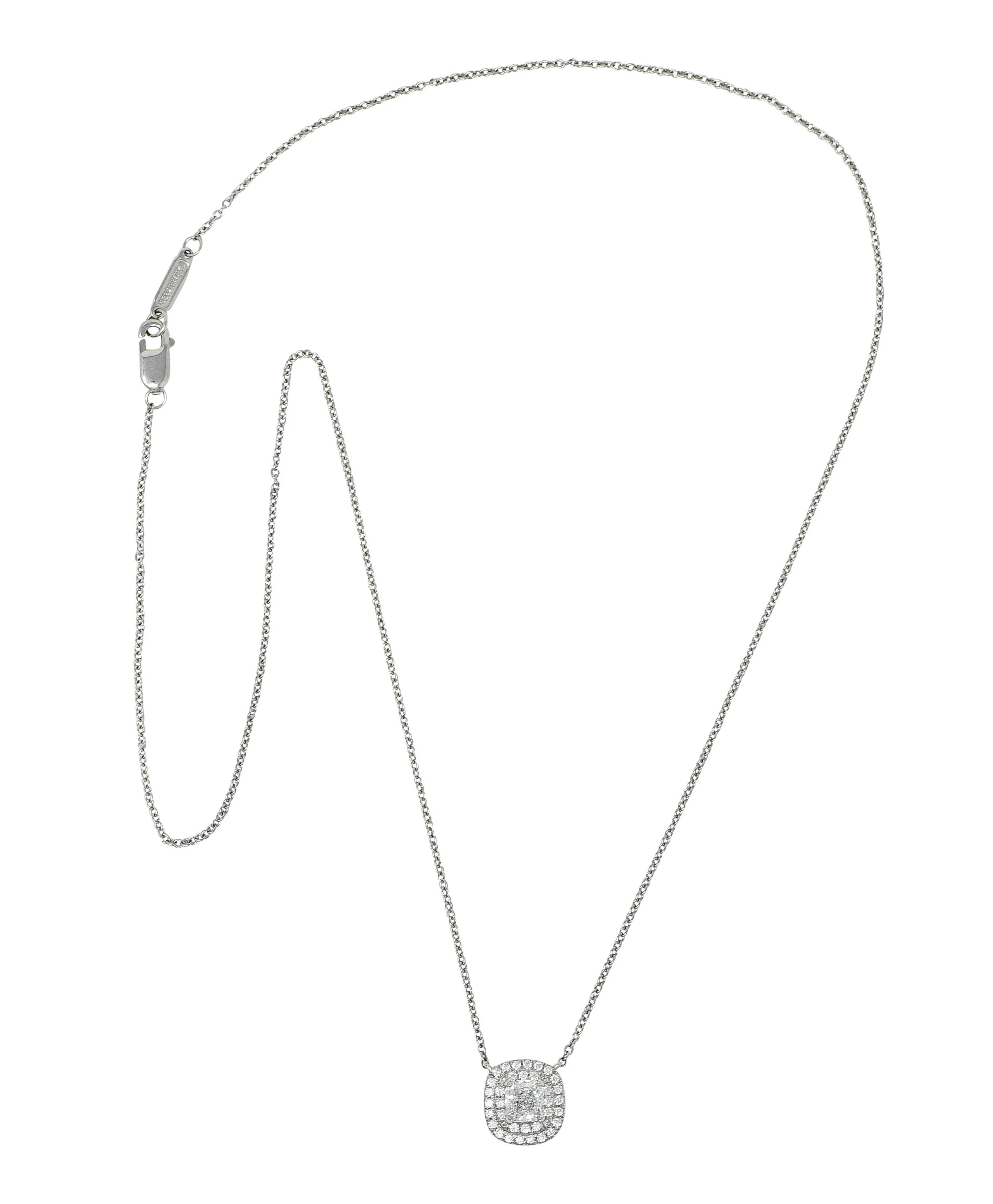 Tiffany & Co. 1.00 CTW Diamond Platinum Soleste Station Necklace - Image 2