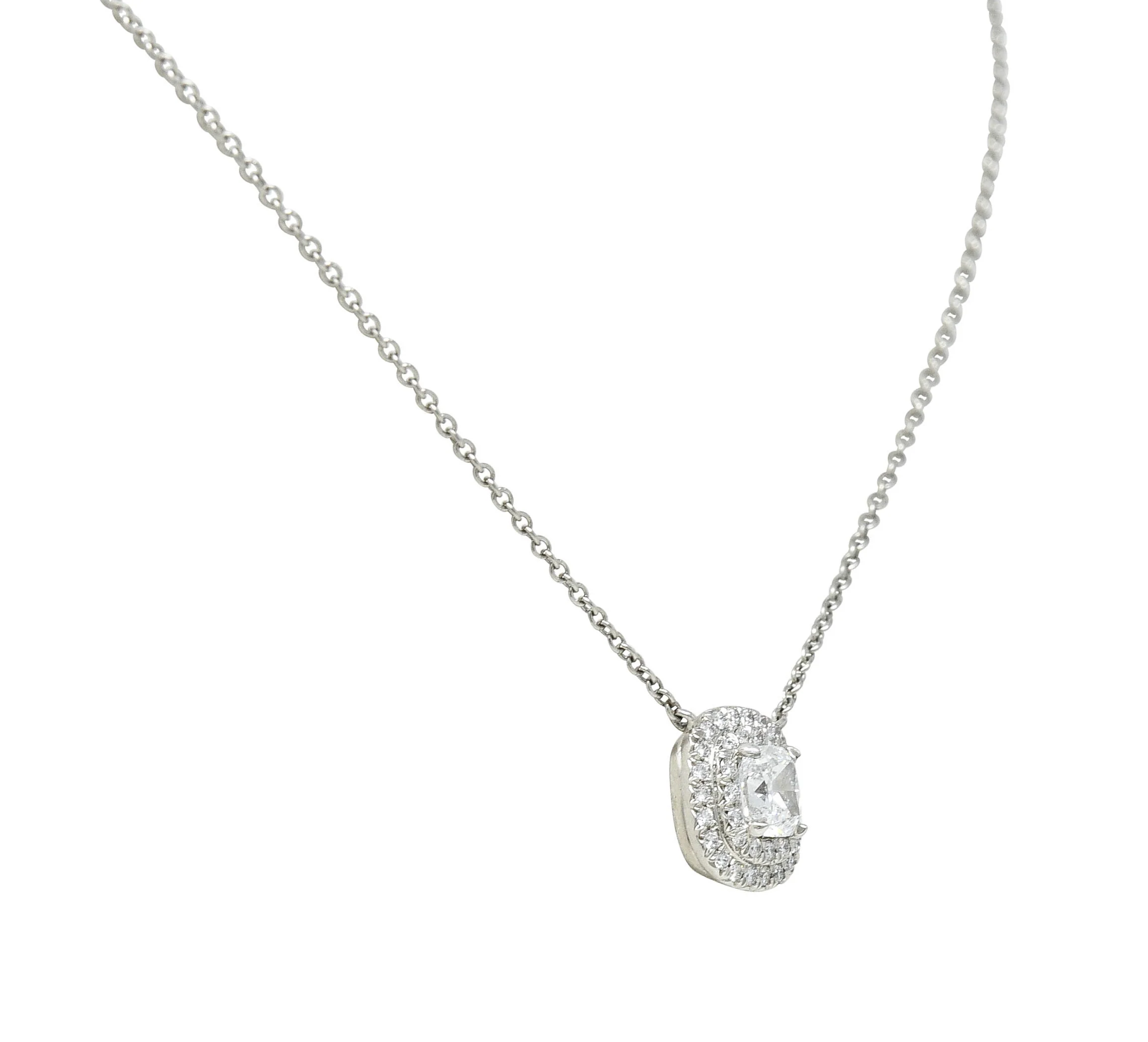 Tiffany & Co. 1.00 CTW Diamond Platinum Soleste Station Necklace - Image 3