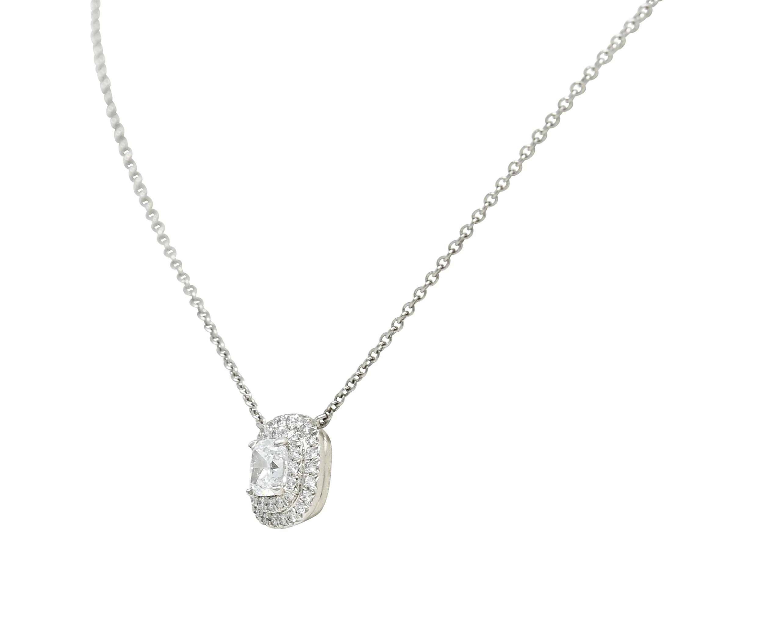 Tiffany & Co. 1.00 CTW Diamond Platinum Soleste Station Necklace - Image 5