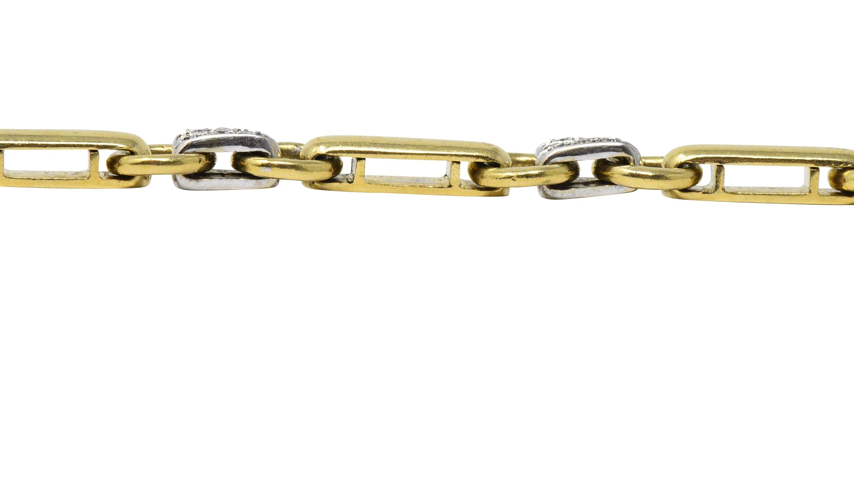 Tiffany & Co. 1.05 CTW Diamond 18 Karat Two-Tone Gold Link Necklace - Image 7