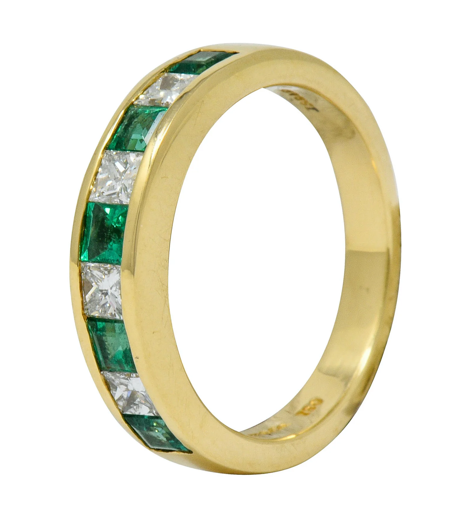 Tiffany & Co. 1.10 CTW Emerald Diamond 18 Karat Gold Channel Band Circa 1990 - Image 10
