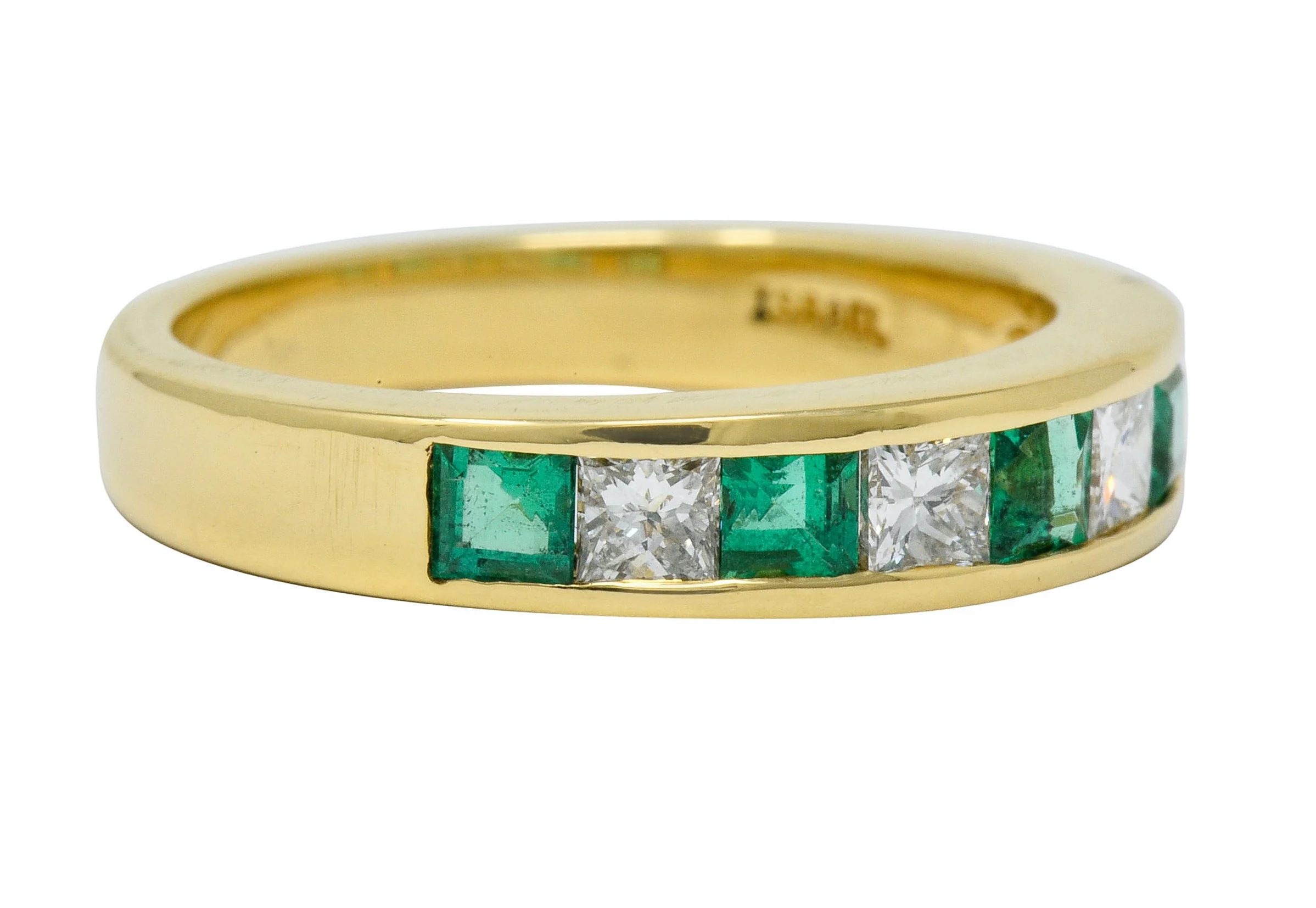 Tiffany & Co. 1.10 CTW Emerald Diamond 18 Karat Gold Channel Band Circa 1990 - Image 2