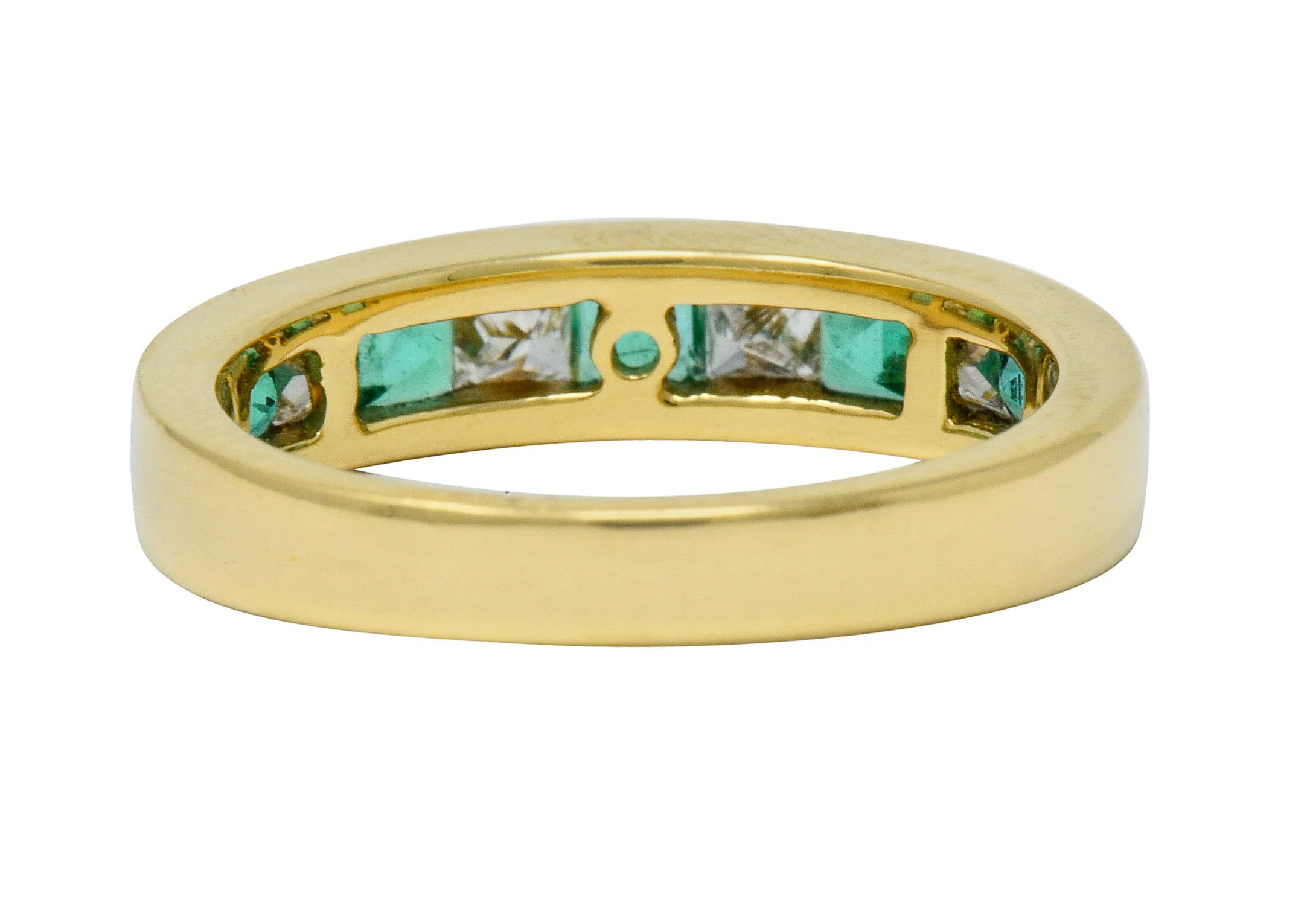 Tiffany & Co. 1.10 CTW Emerald Diamond 18 Karat Gold Channel Band Circa 1990 - Image 4