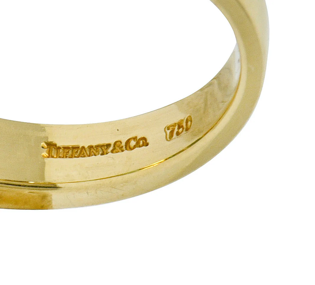 Tiffany & Co. 1.10 CTW Emerald Diamond 18 Karat Gold Channel Band Circa 1990 - Image 7