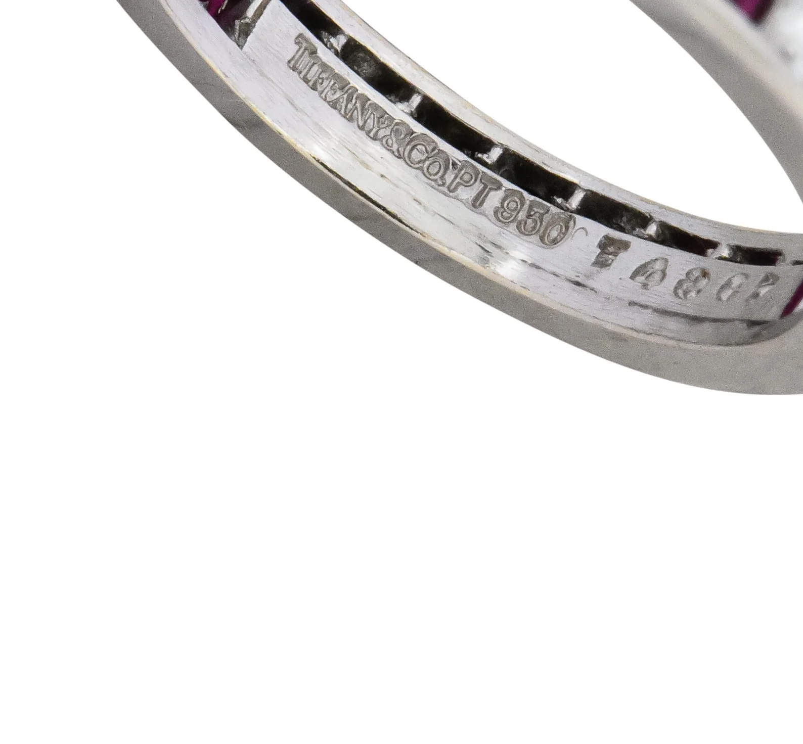 Tiffany & Co. 1.26 CTW Diamond Ruby Platinum Eternity Band Circa 1950's - Image 6